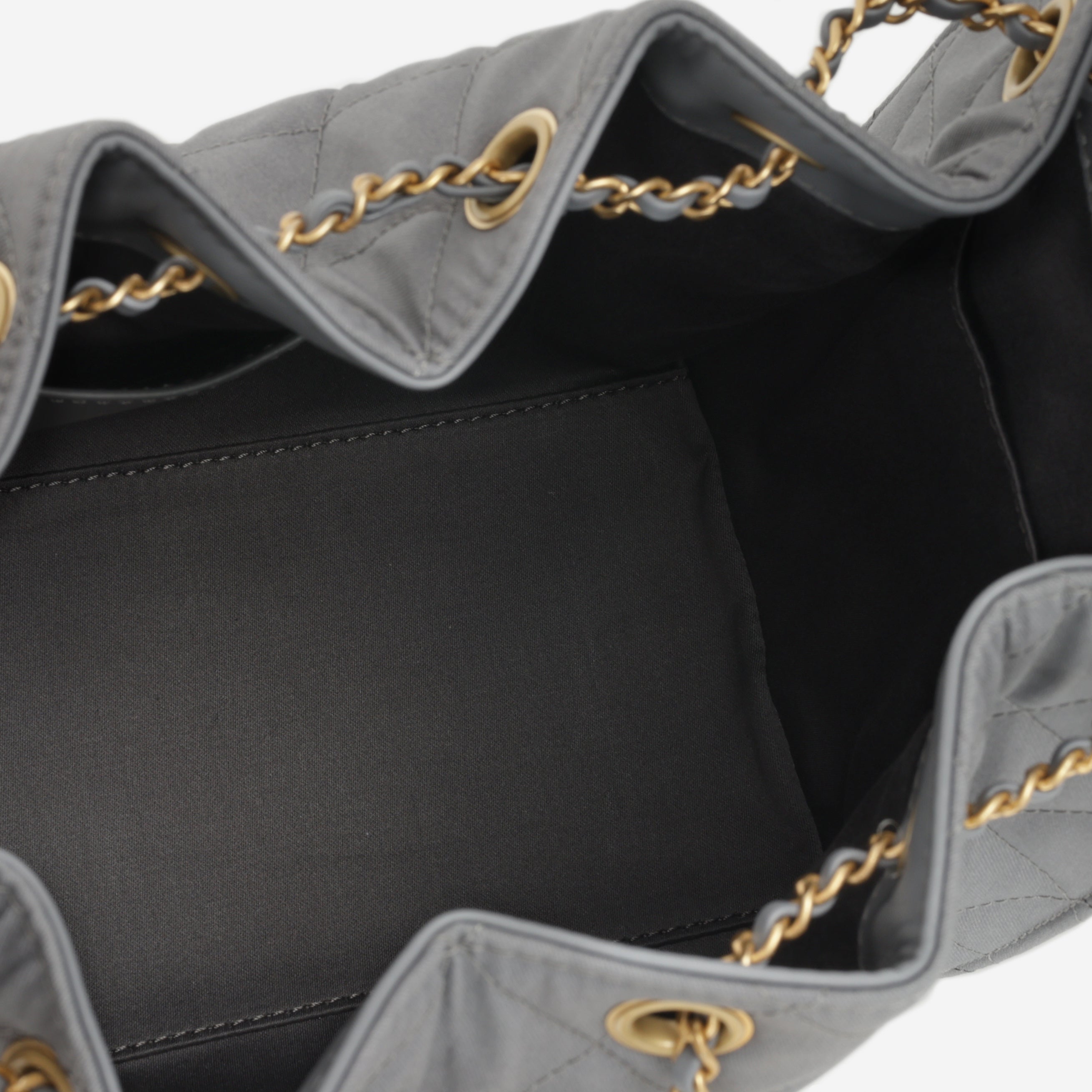 Chanel Small 25 Hobo - Grey Coated Canvas | Antique Gold Hardware
