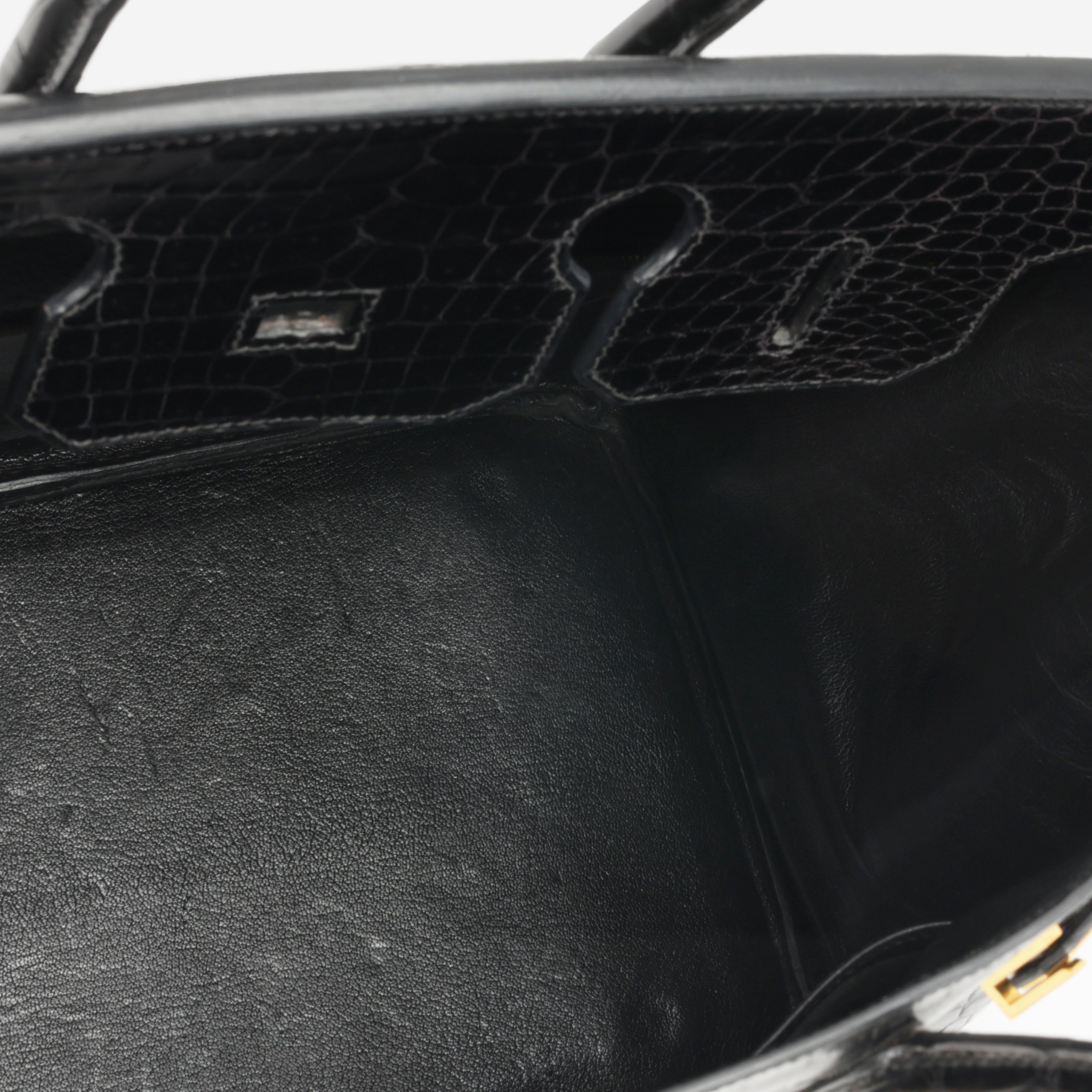 Hermès Birkin 35 - Noir Matte Crocodile Porosus | Gold Hardware