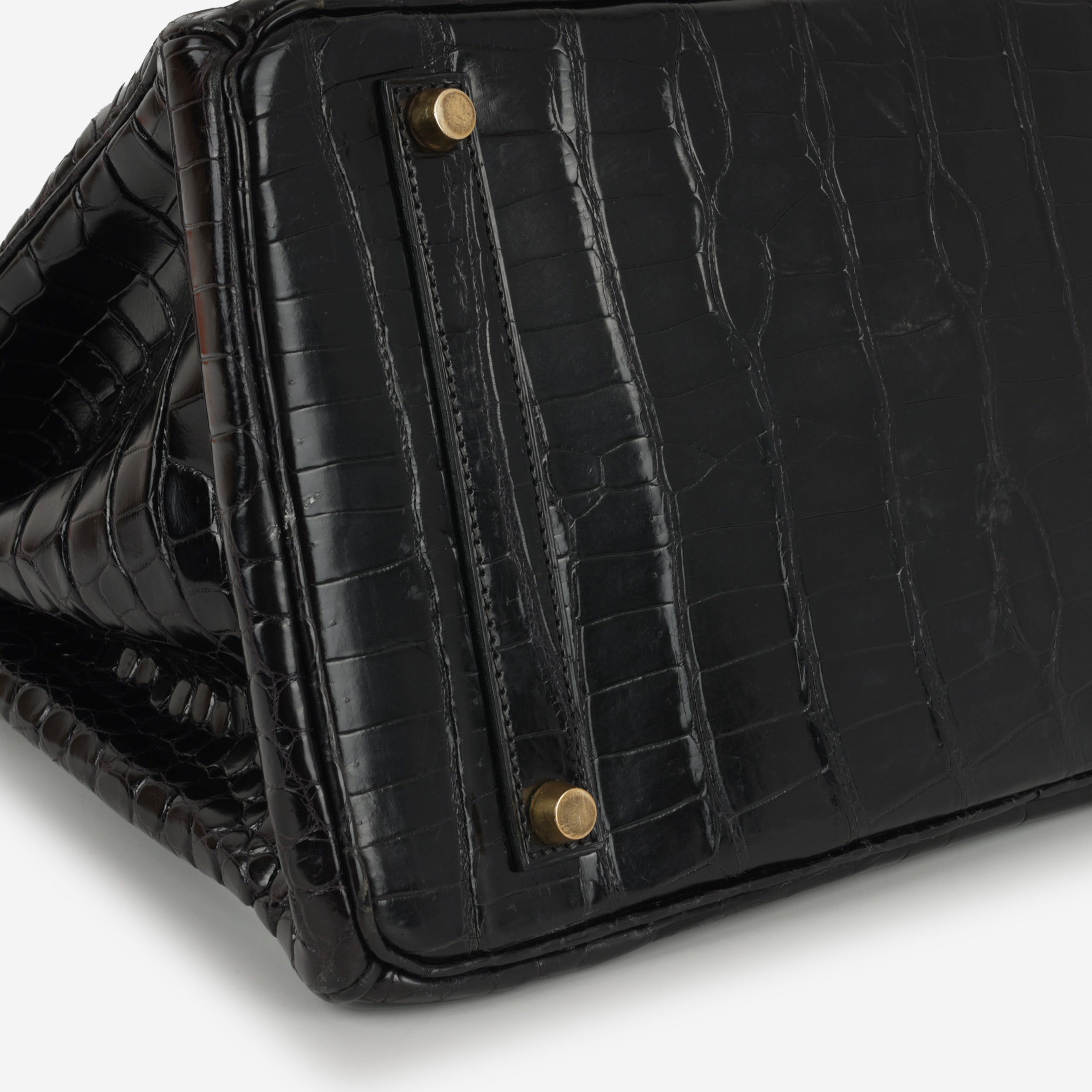 Hermès Birkin 35 - Noir Matte Crocodile Porosus | Gold Hardware