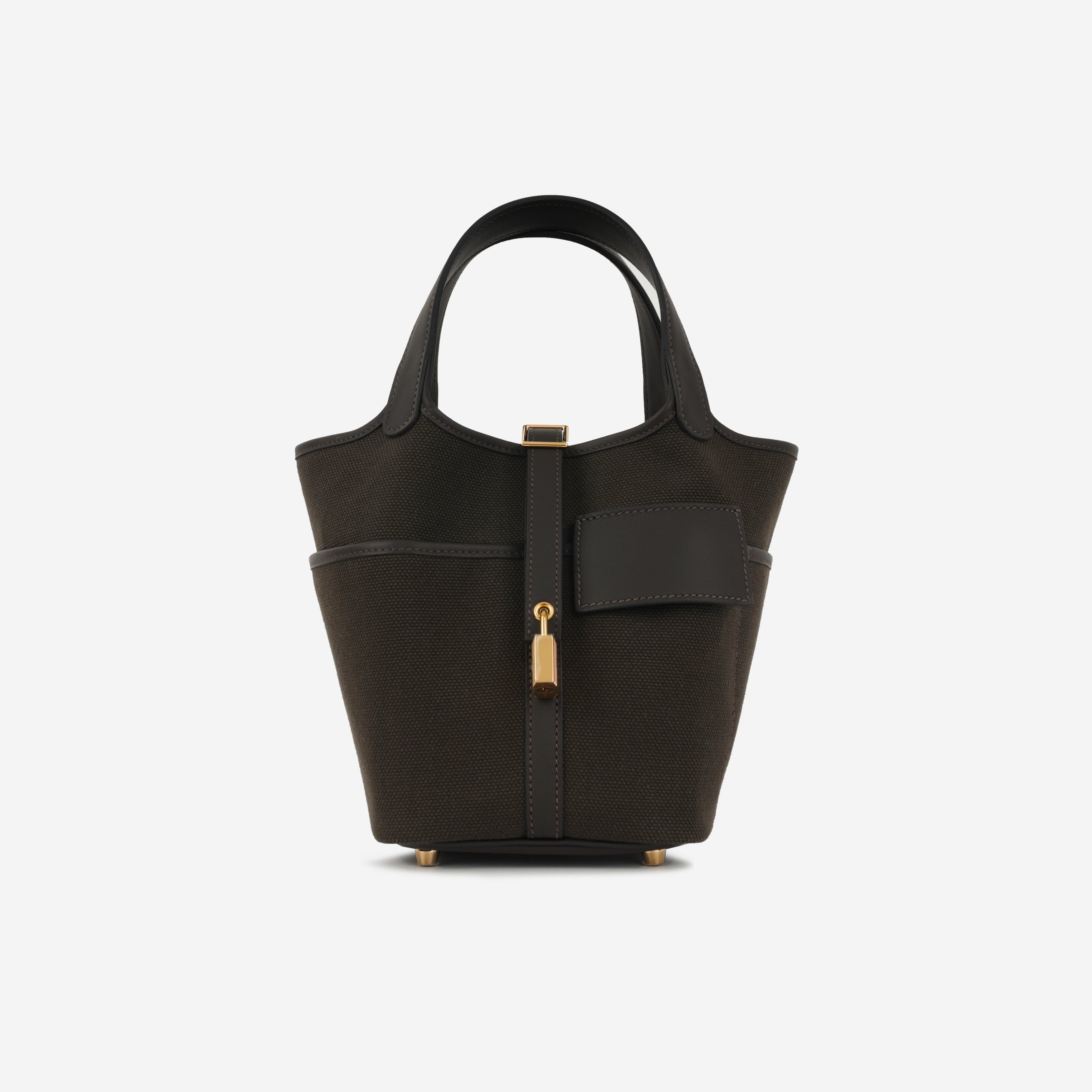 Hermès Picotin 18 Cargo - Dark Bronze Canvas / Ebene Swift | Gold Hardware