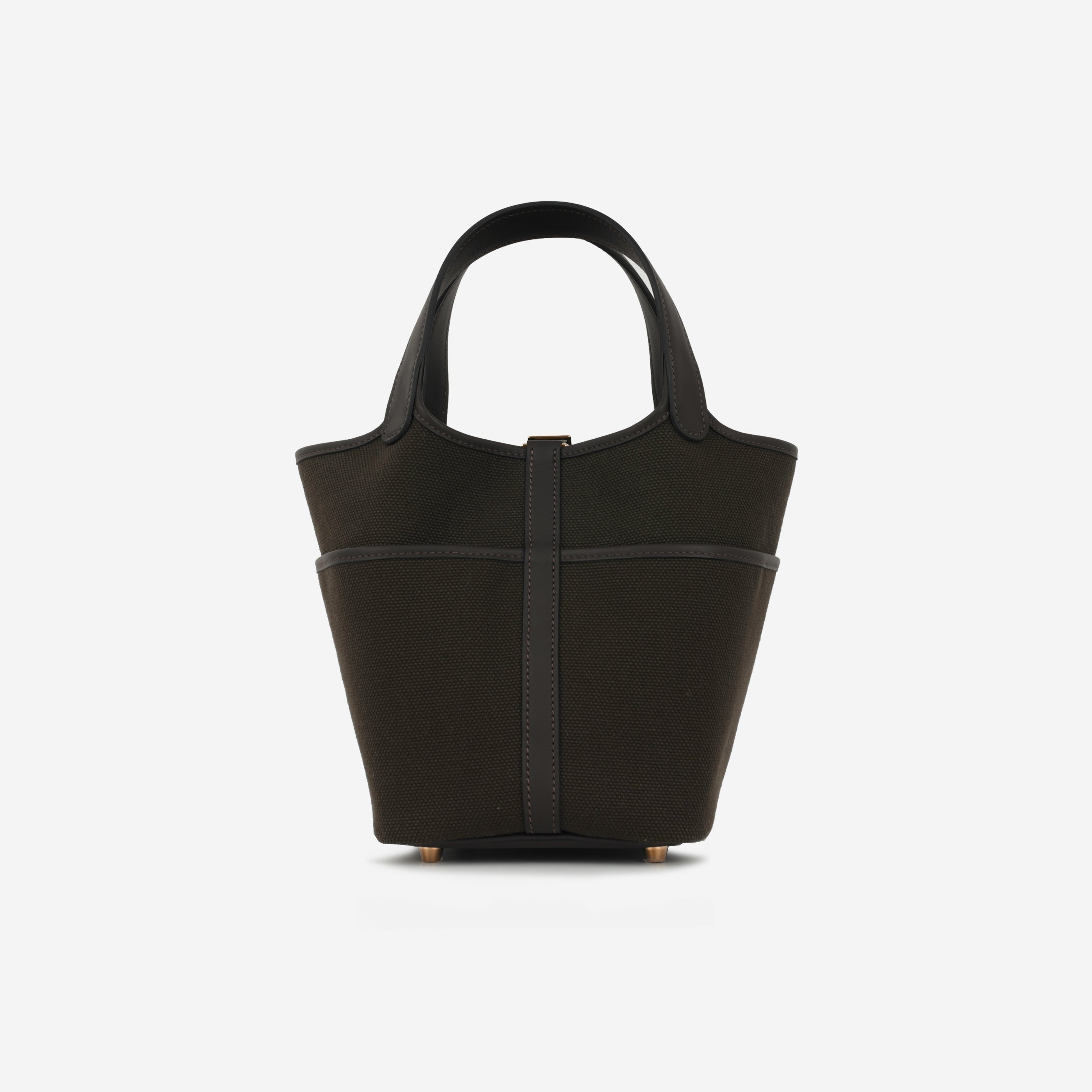 Hermès Picotin 18 Cargo - Dark Bronze Canvas / Ebene Swift | Gold Hardware
