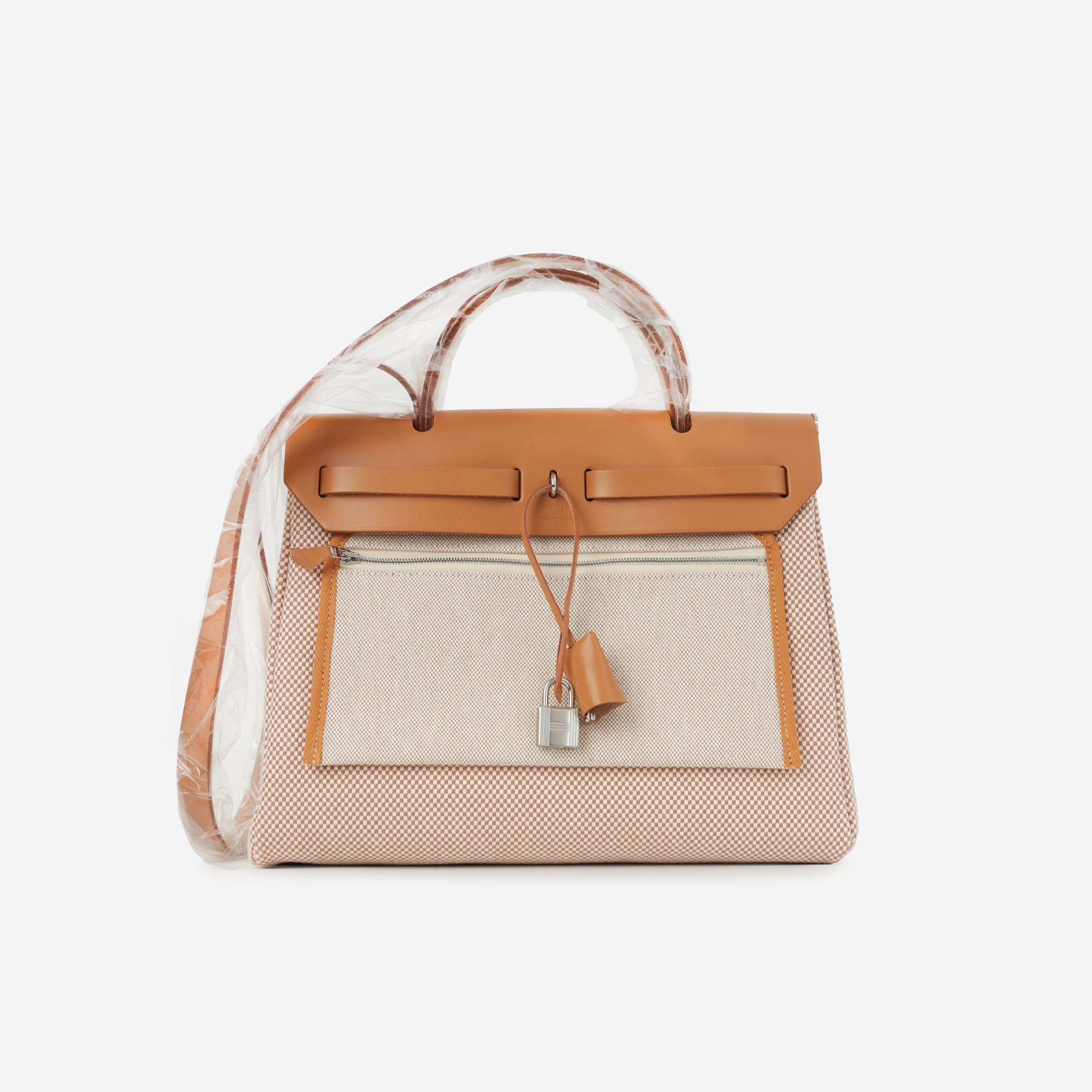 Hermès Herbag 31 - Ecru Viking Criss Toile / Naturel Sable Hunter | Palladium Hardware