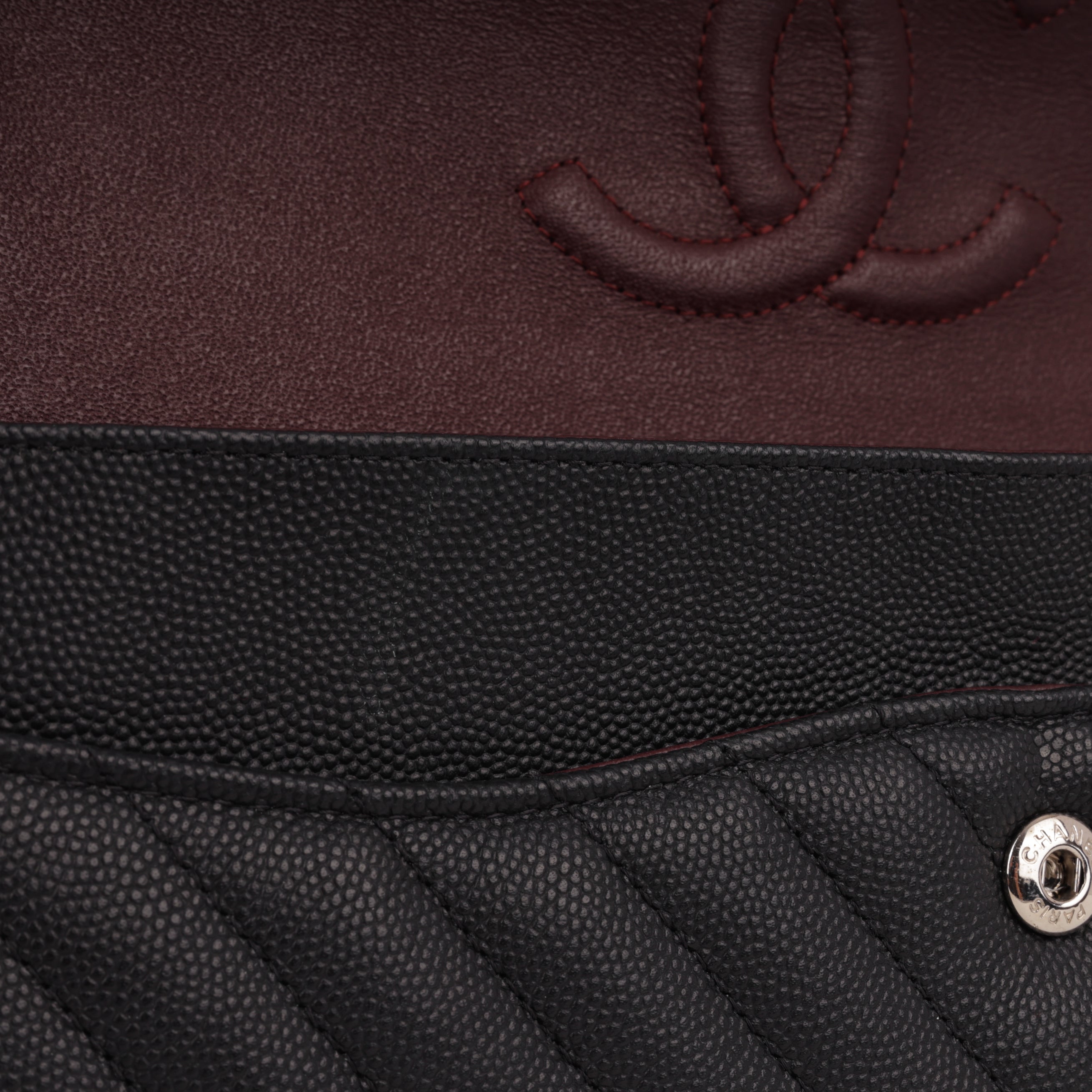 Chanel Medium Classic Flap - Black Chevron | Silver Hardware