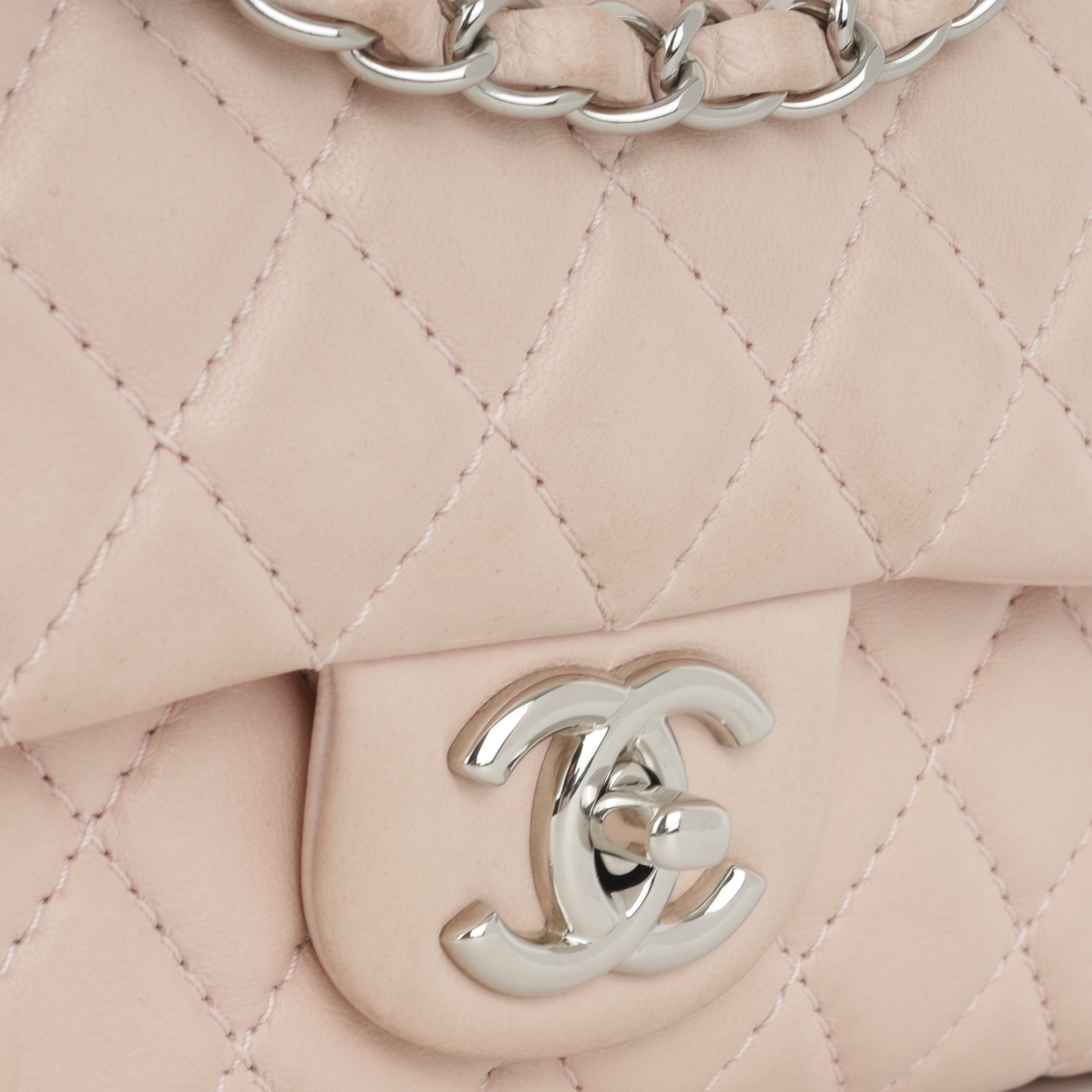 Seasonal Medium Flap Bag - Pink Lambskin | Silver Hardware