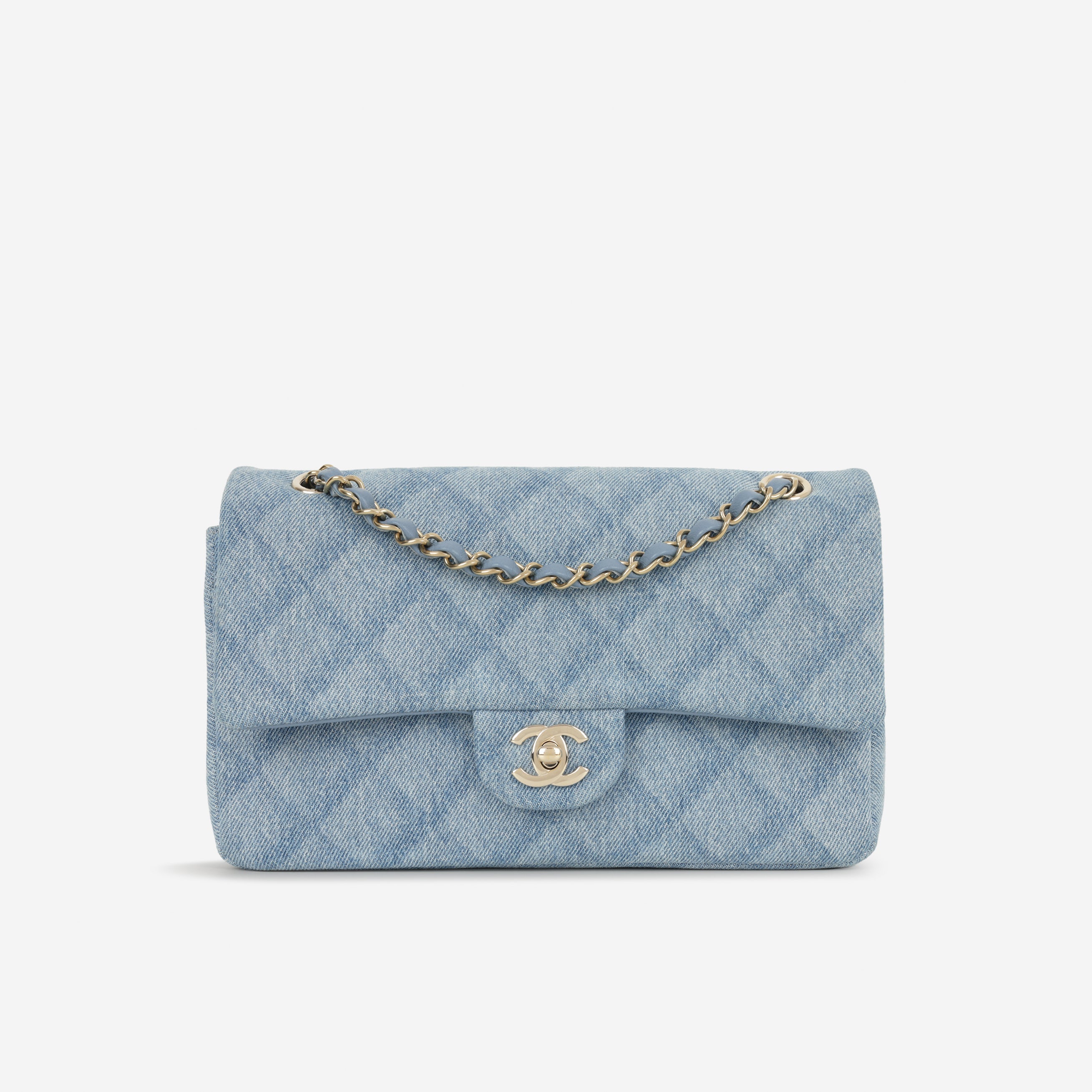 Chanel Medium Classic Flap - Denim Tromp L'oeil | Champagne Gold Hardware