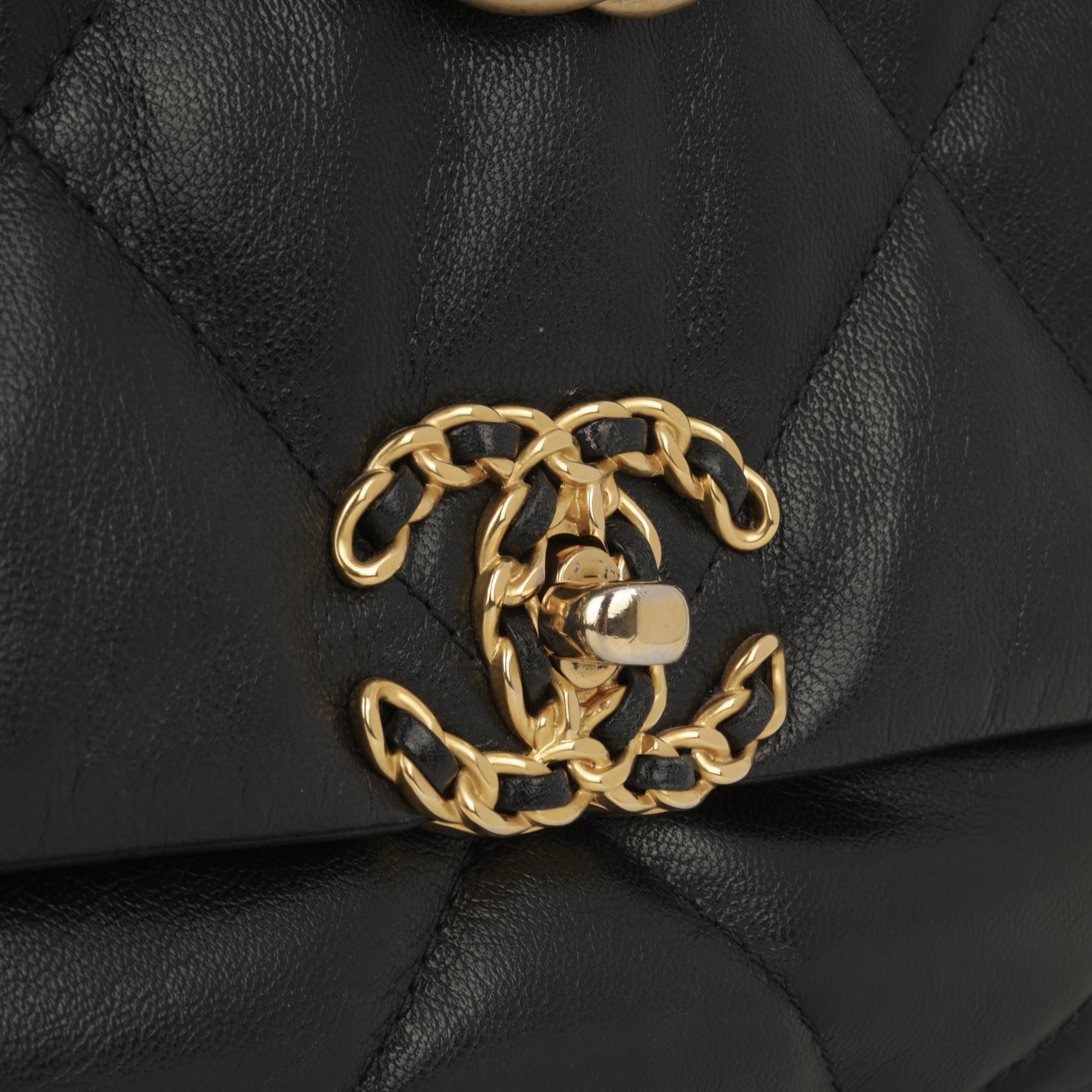 Chanel Small 19 Flap Bag - Black Lambskin | Gold & Silver Hardware