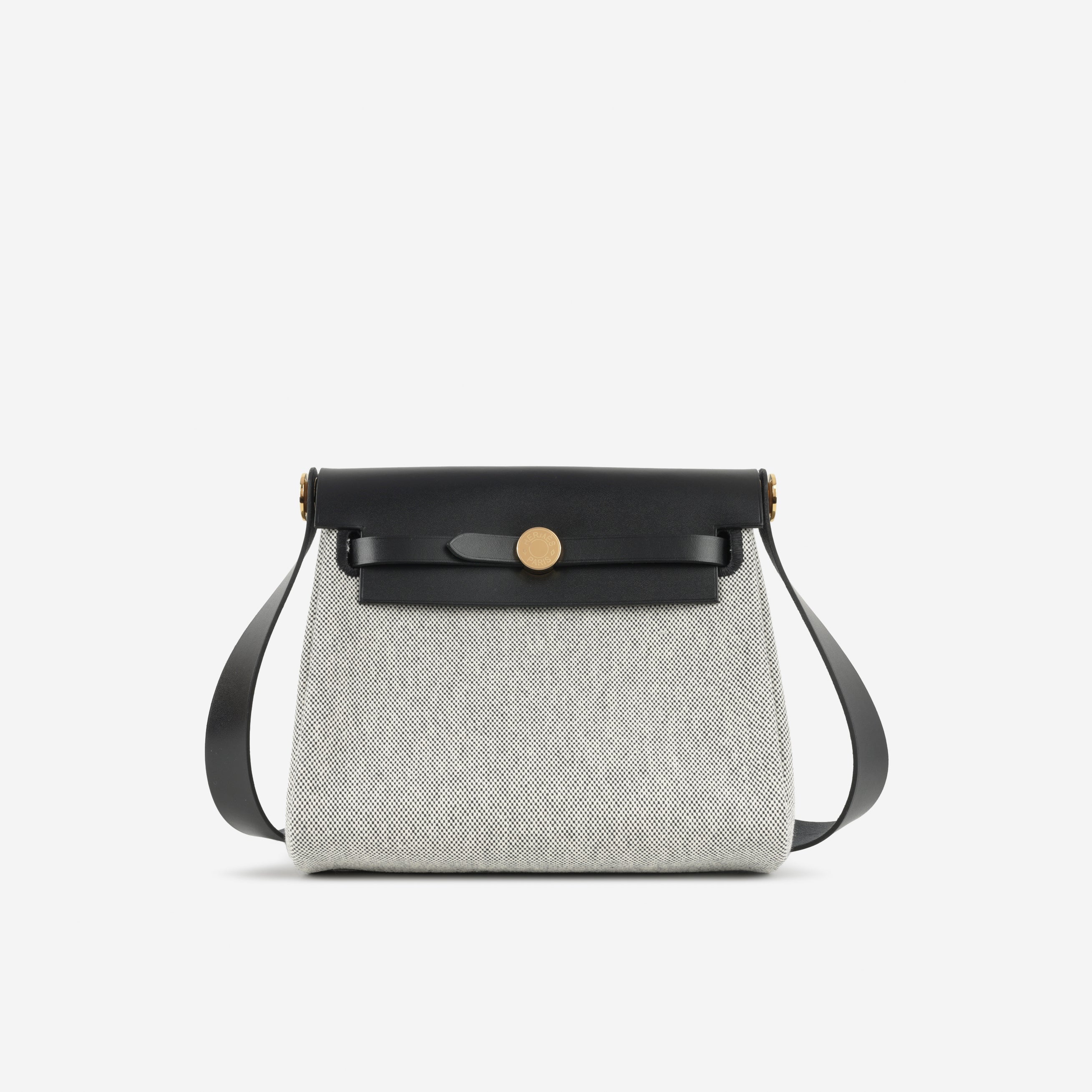Mini Herbag 20 - Noir / Ecru Quadrille / Noir Hunter | Gold Hardware