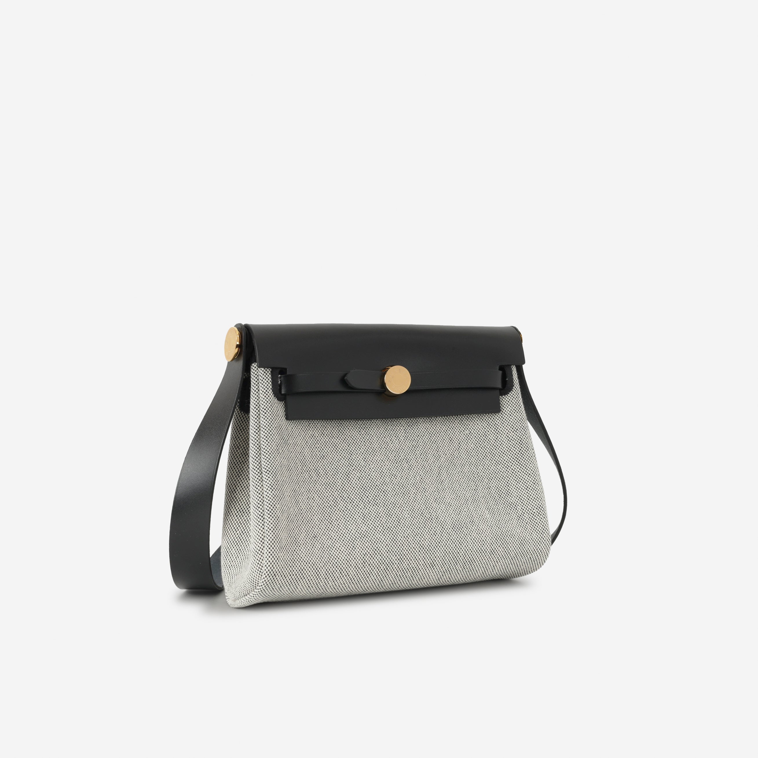 Mini Herbag 20 - Noir / Ecru Quadrille / Noir Hunter | Gold Hardware