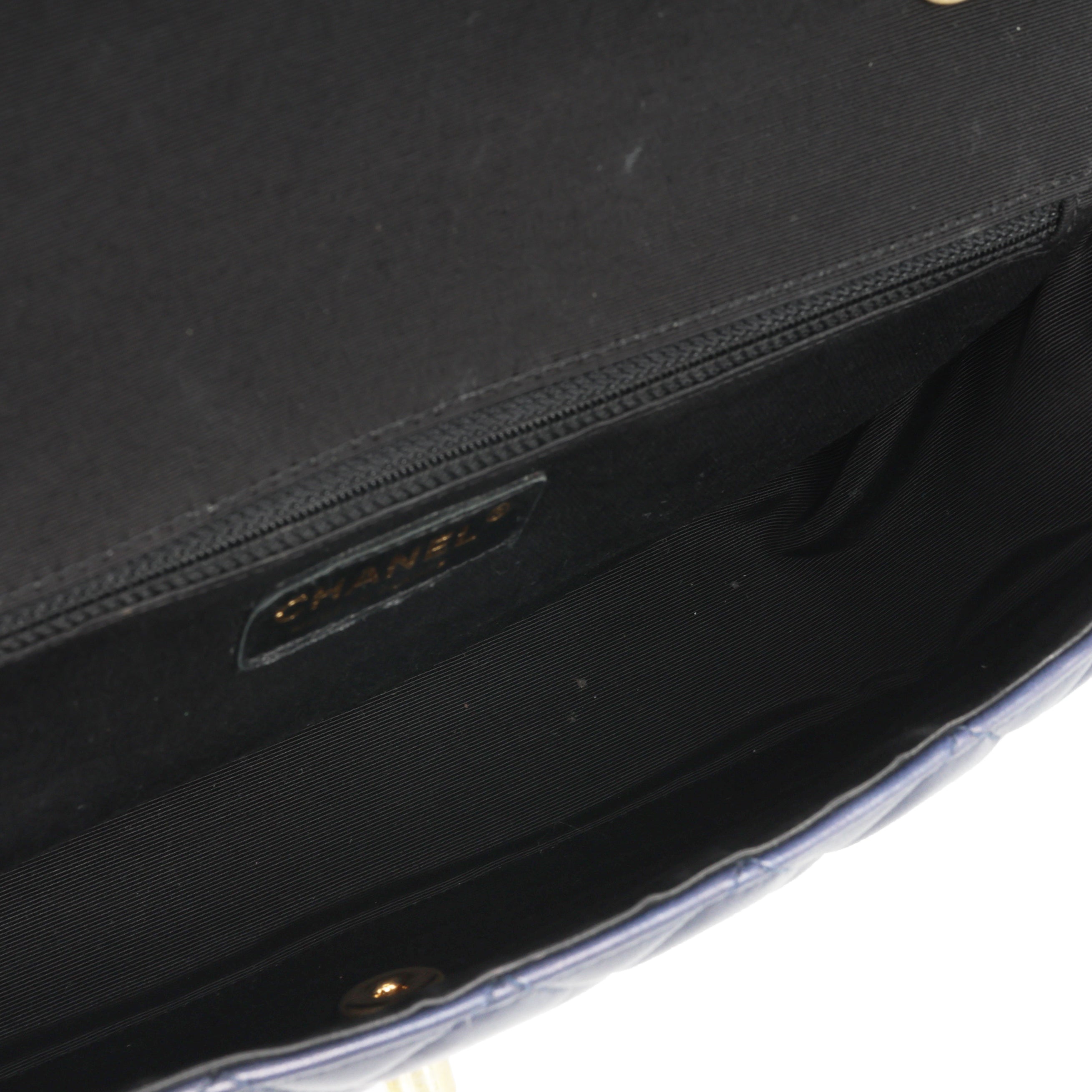 Chanel Large Elegant CC Flap - Navy/Black Lambskin | Gold Hardware