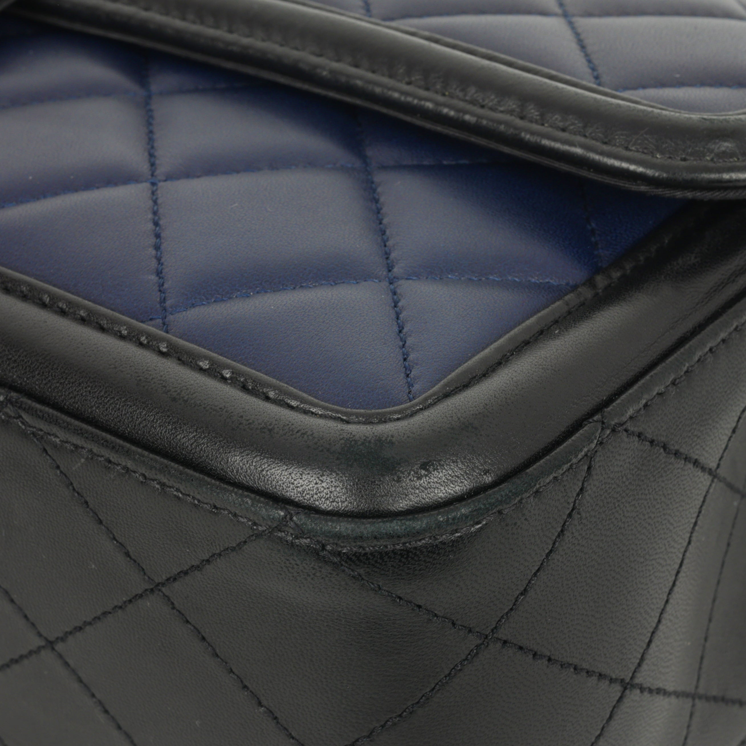 Chanel Large Elegant CC Flap - Navy/Black Lambskin | Gold Hardware
