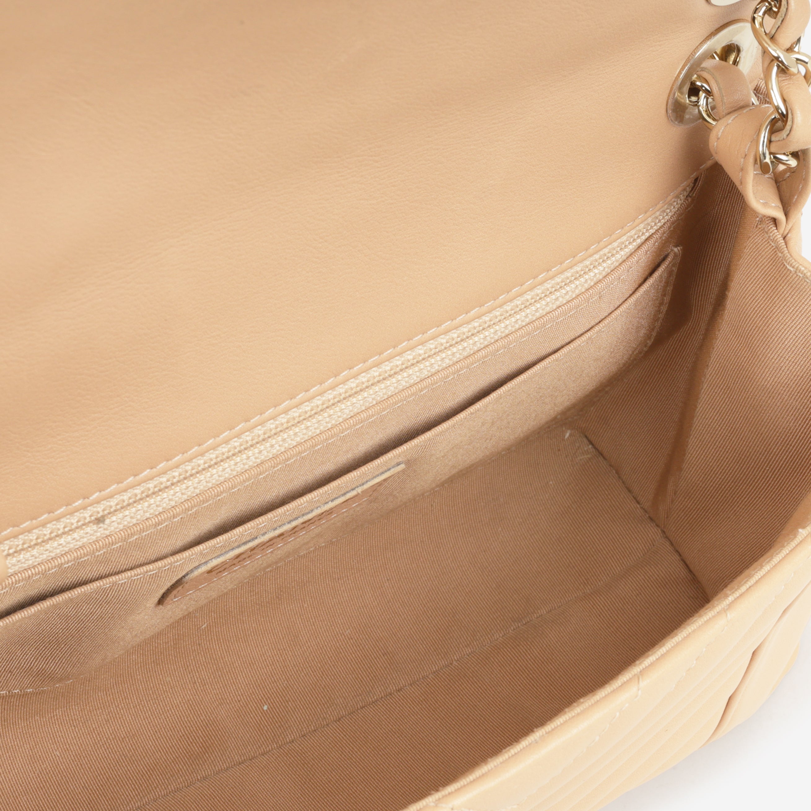 Chanel Small Daily Flap - Beige Calfskin | Champagne Gold Hardware