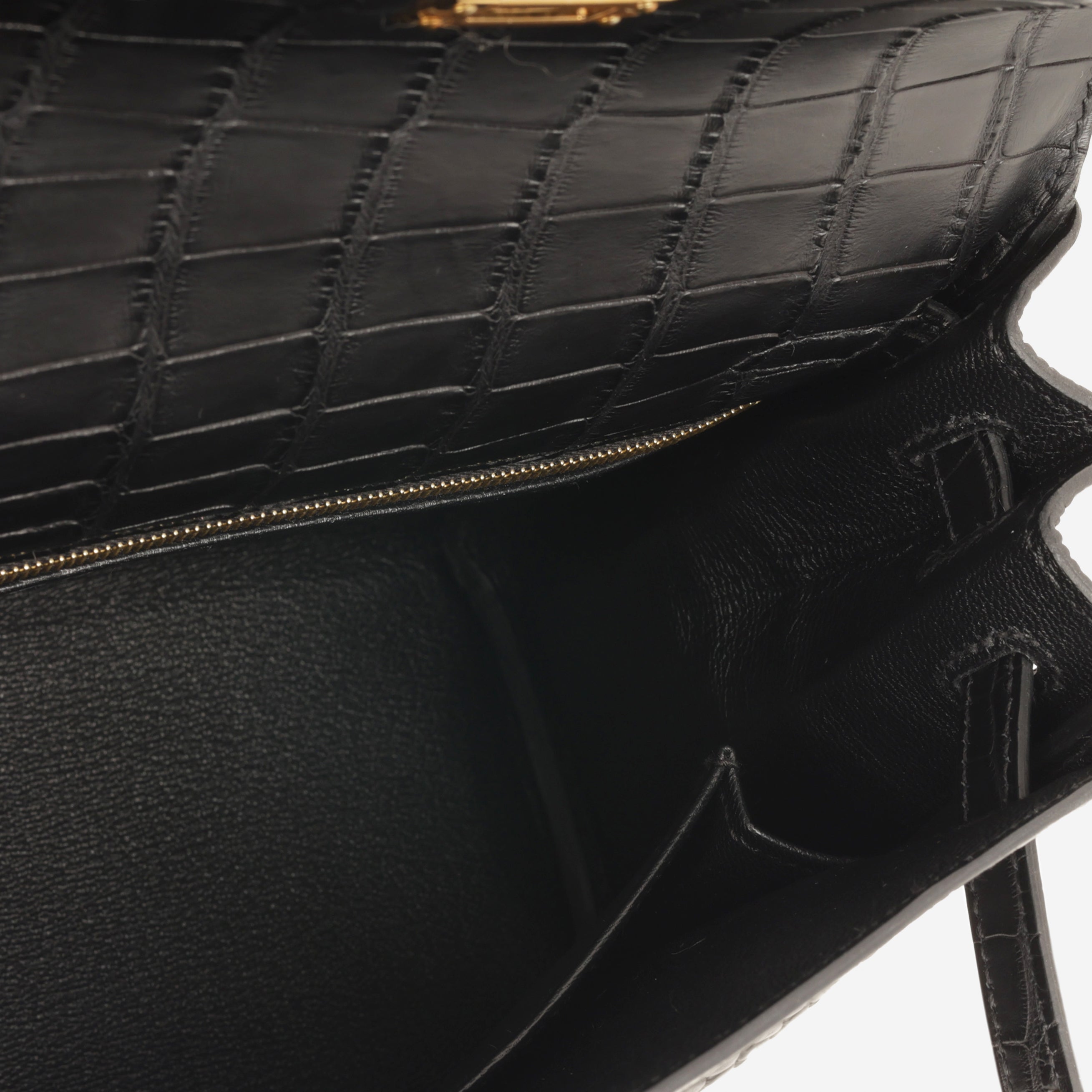 Hermès Kelly 25 - Noir Black Alligator Mississippiensis | Gold Hardware