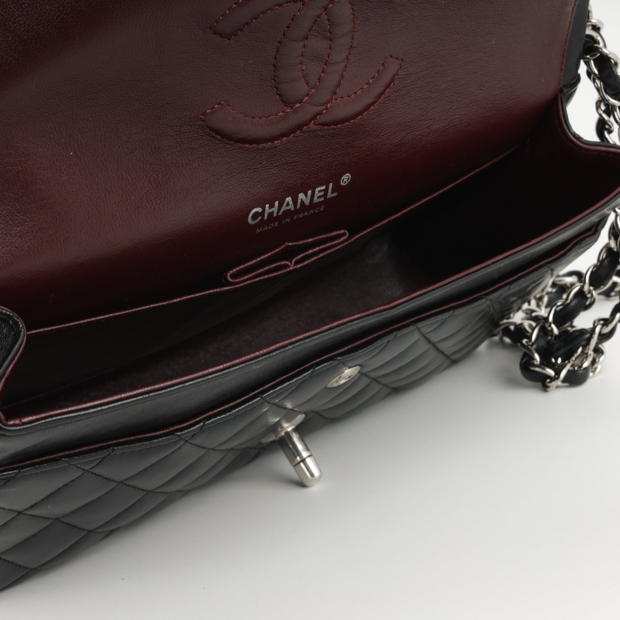 Chanel Medium Classic Flap - Black Lambskin | Silver Hardware