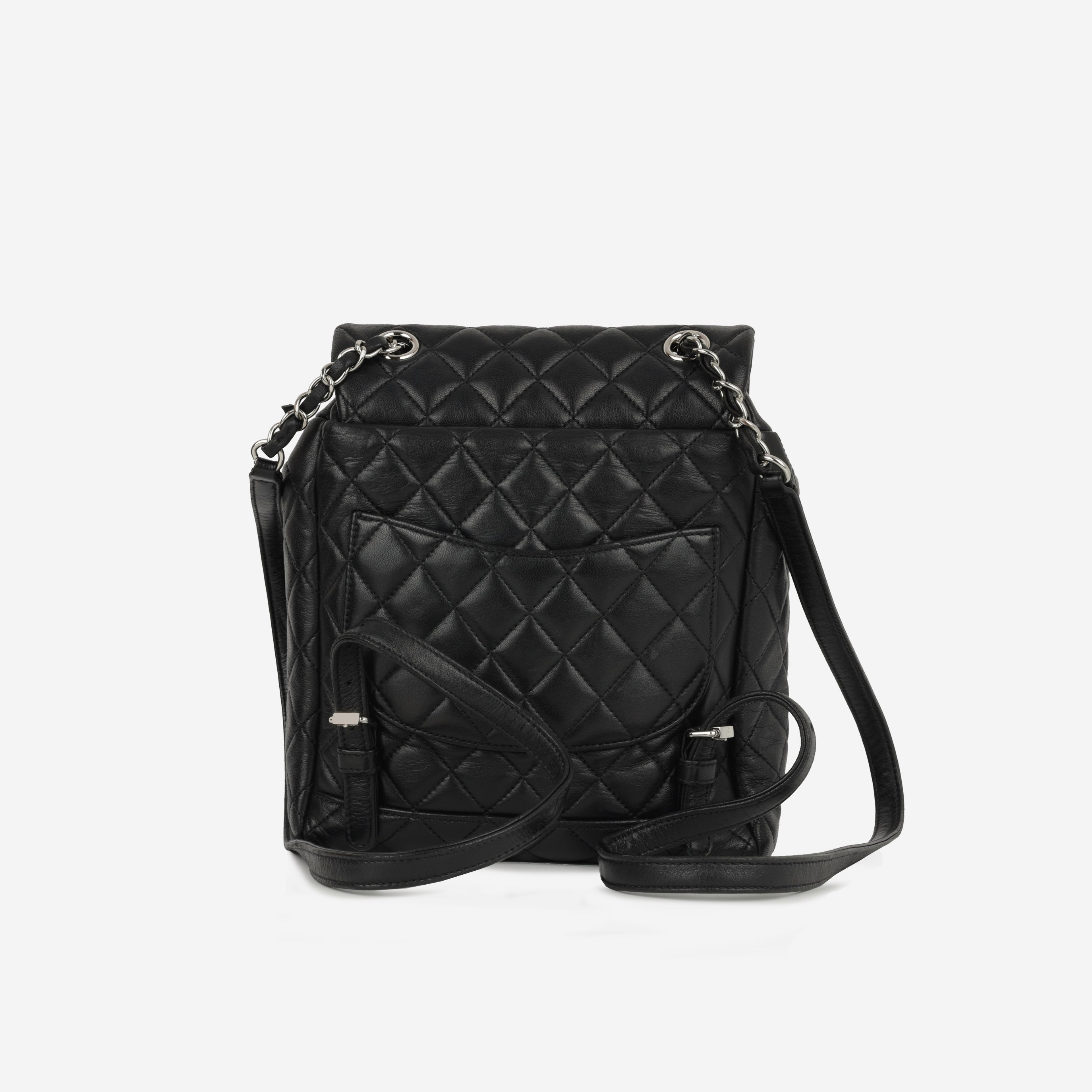 Chanel Small Urban Spirit Backpack - Black Lambskin | Silver Hardware
