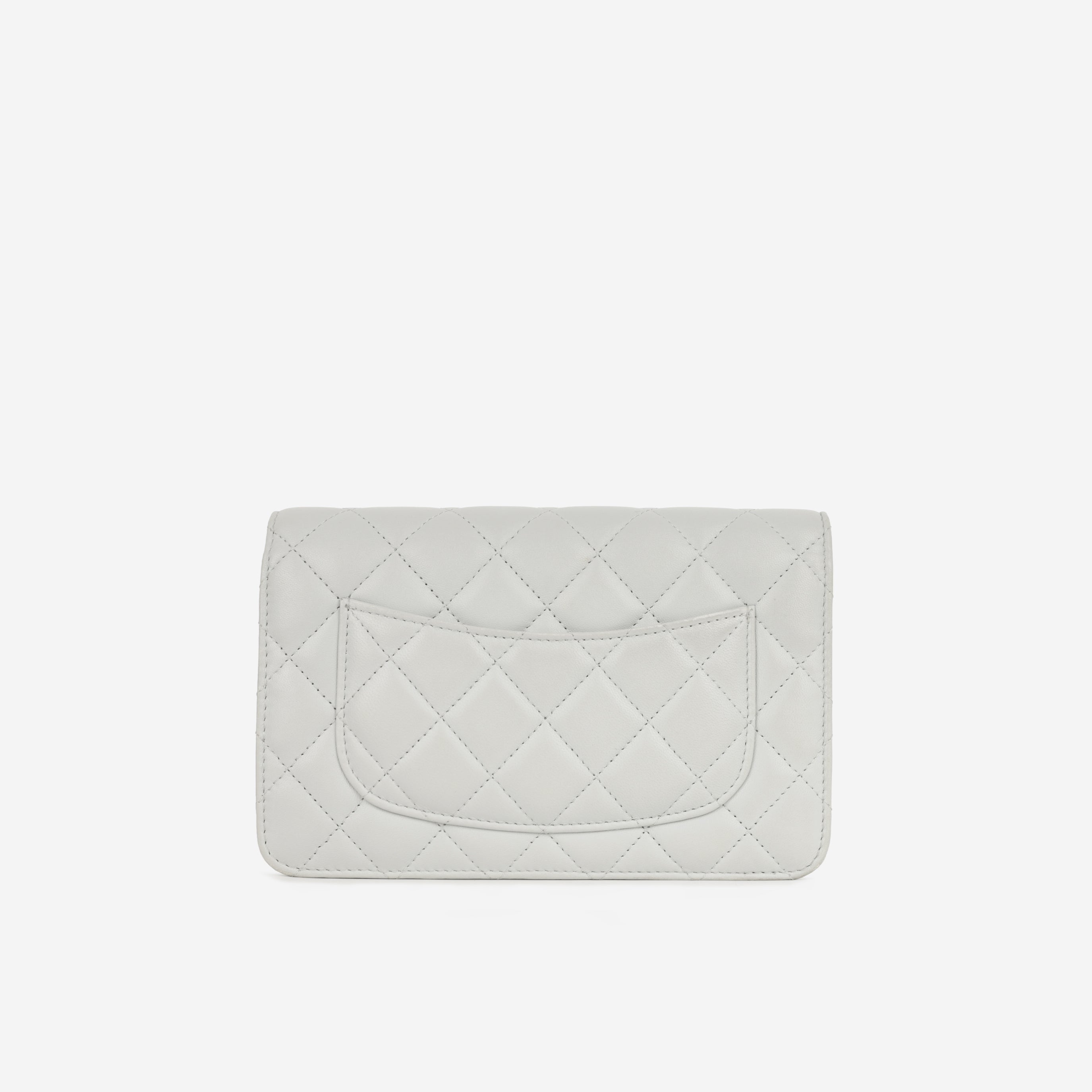 Pearl Crush Wallet On Chain - Grey Lambskin | Gold Hardware
