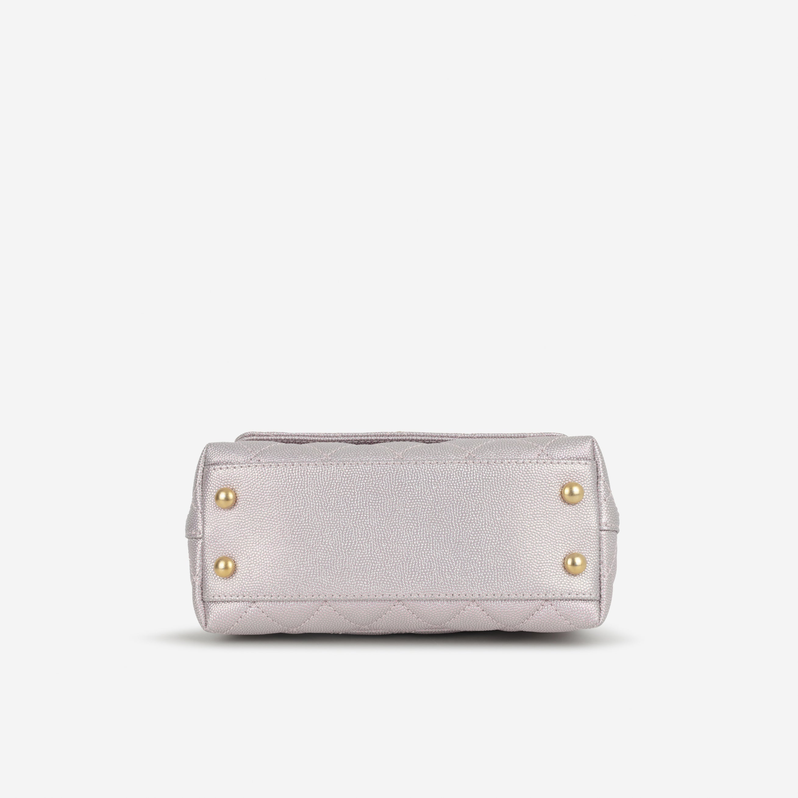 Chanel Mini Coco Handle - Iridescent Lilac Caviar | Champagne Gold Hardware