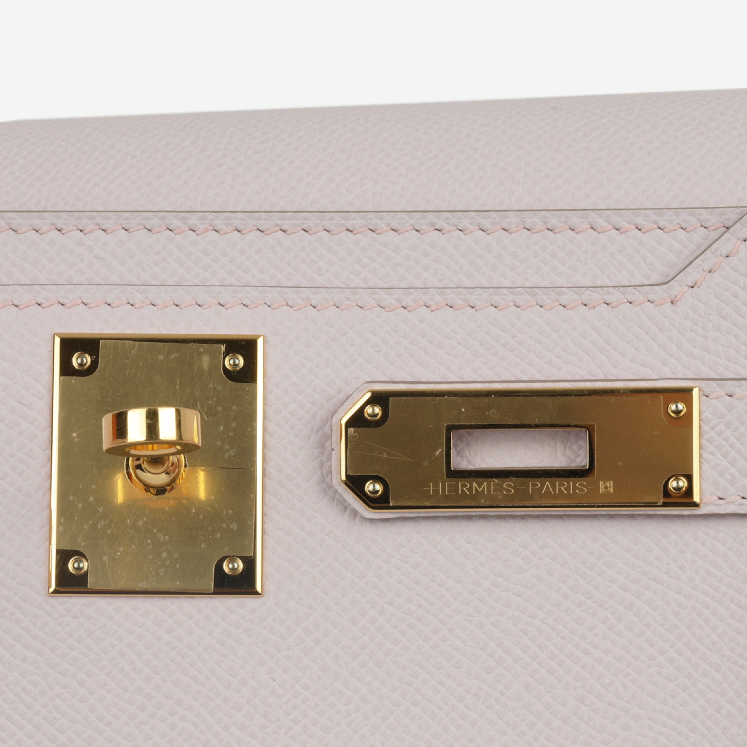 Hermès HSS Kelly Dépêches 25 - Mauve Pale Epsom / Rose Sakura Stitching | Gold Hardware