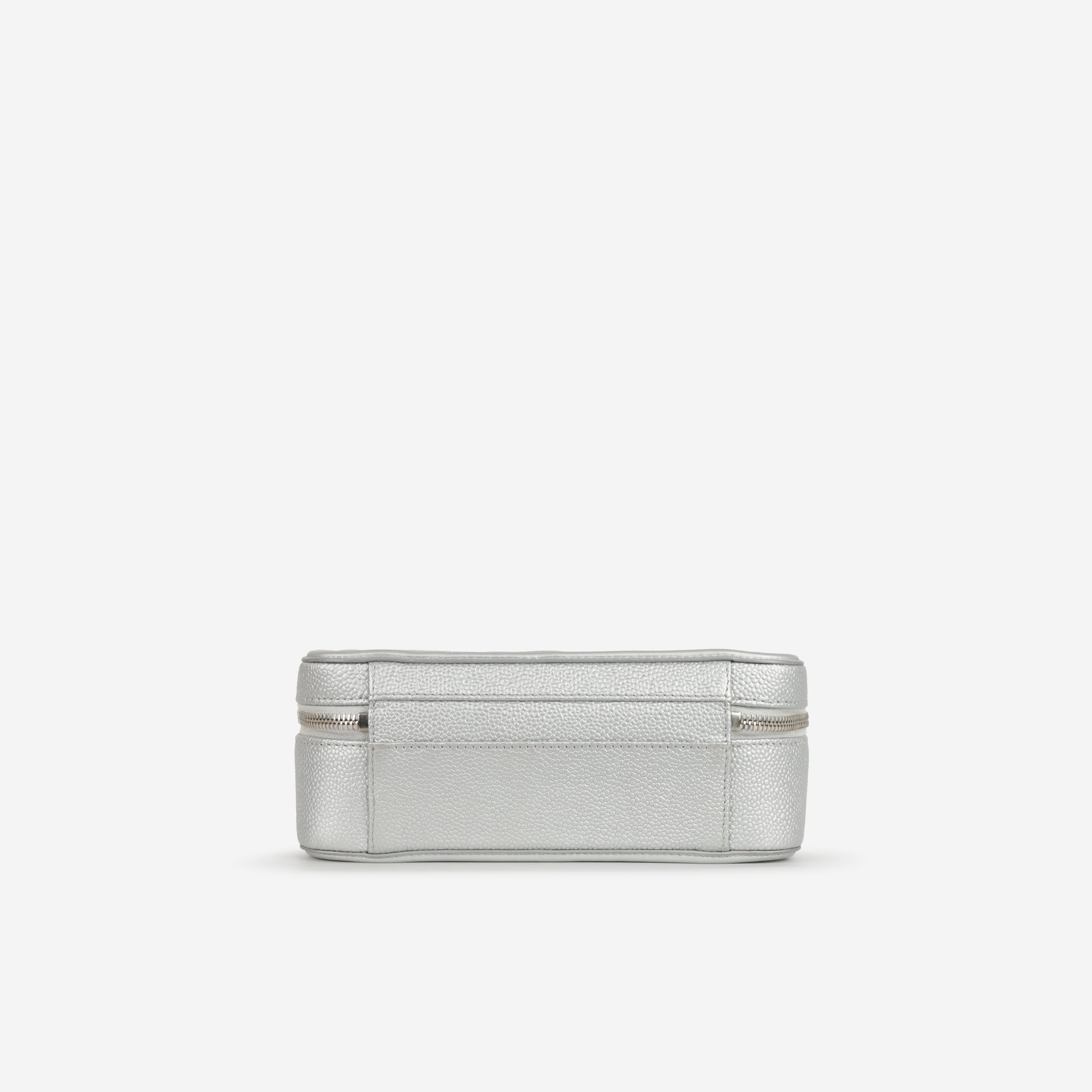 Chanel Medium Filigree Vanity Case - Silver Caviar | Silver Hardware