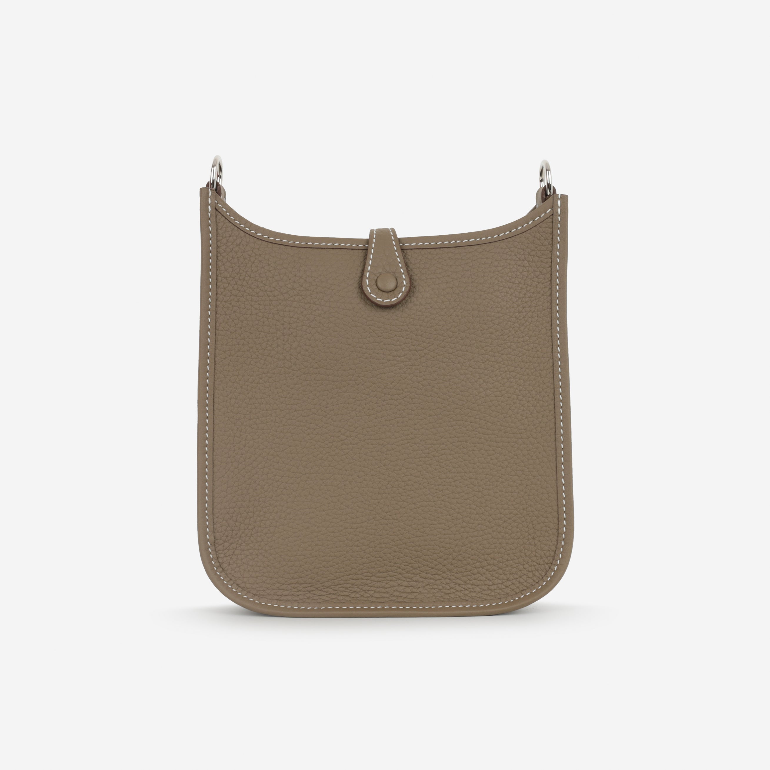 Hermès Mini Evelyne - Etoupe Clemence / Etoupe Strap | Palladium Hardware
