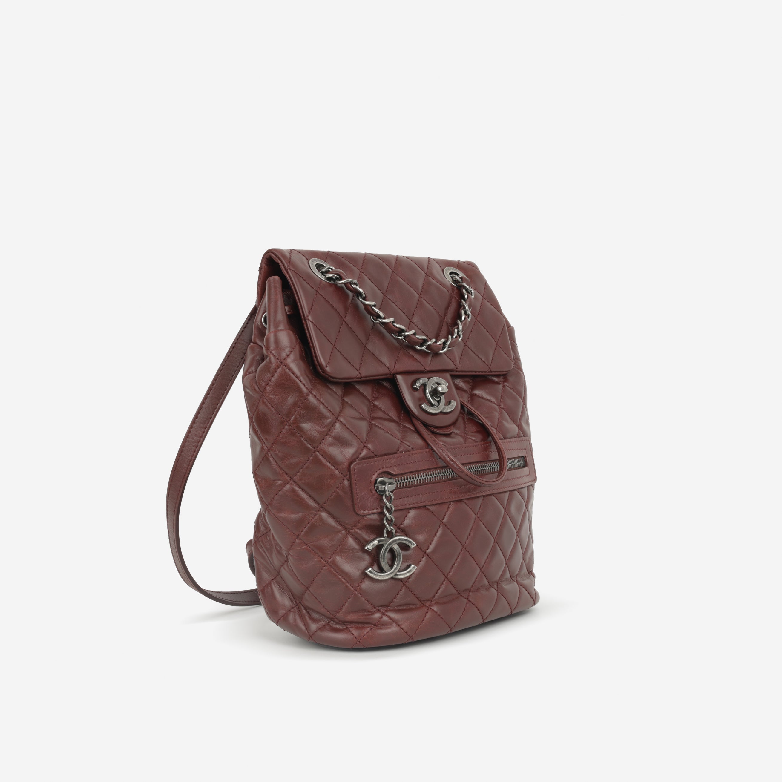 Chanel Mountain Backpack - Burgundy Calfskin | Ruthenium Hardware