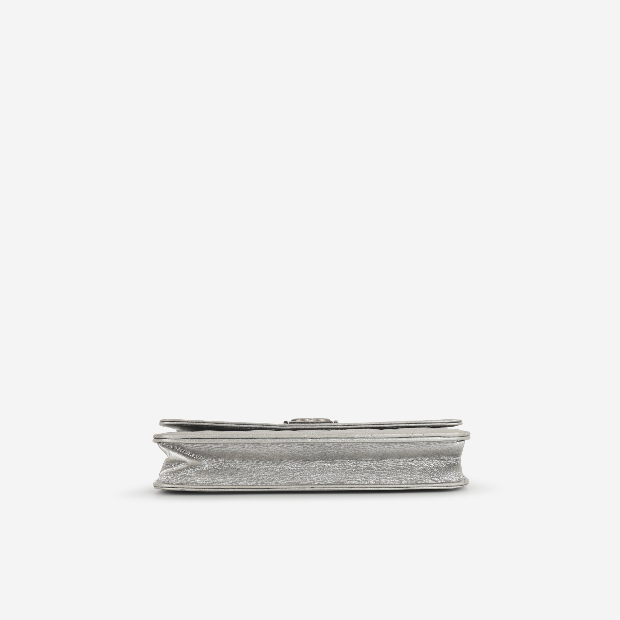 Chanel Boy Wallet On Chain - Silver Lambskin | Ruthenium Hardware