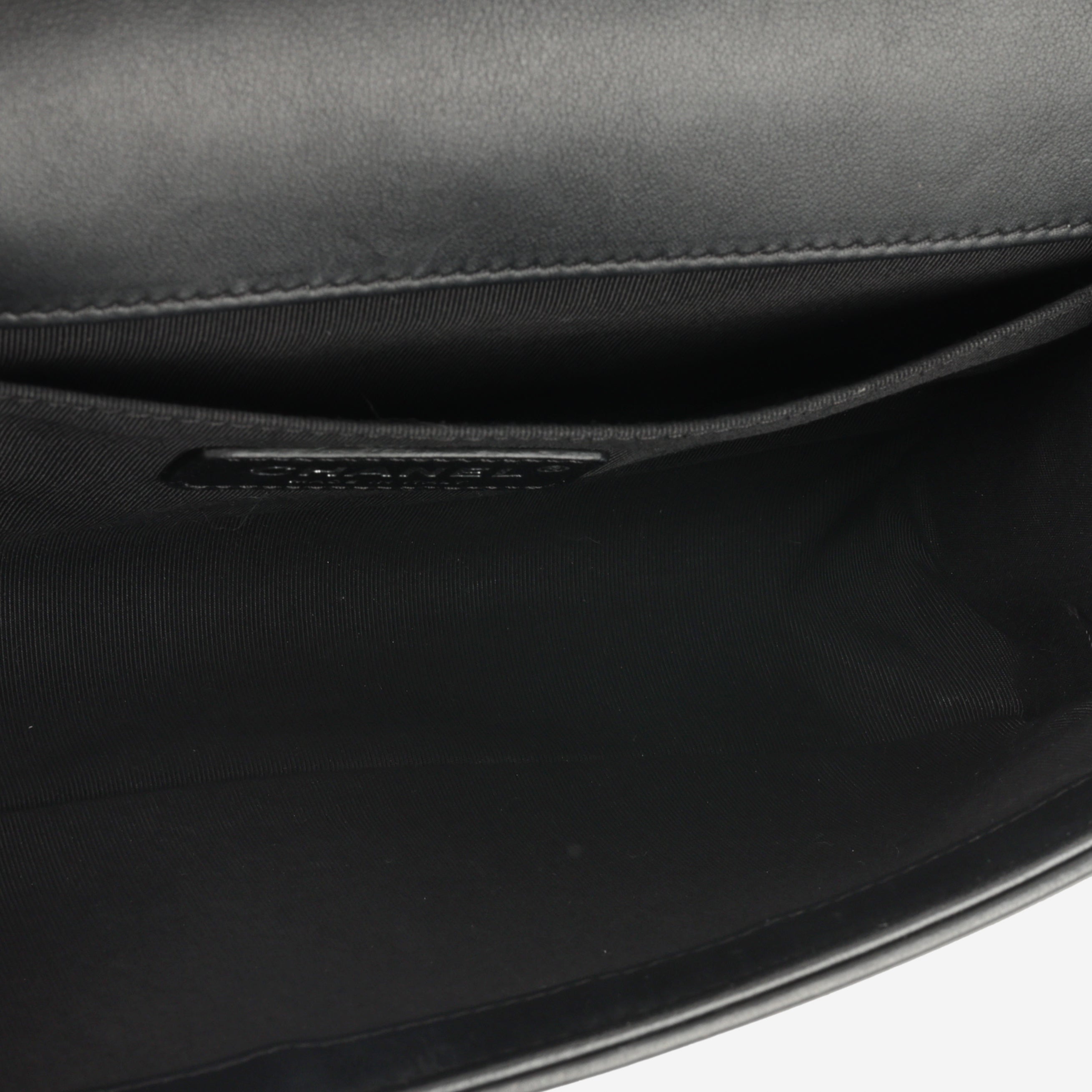 Chanel Old Medium Boy Bag - Black Lambskin | Ruthenium Hardware