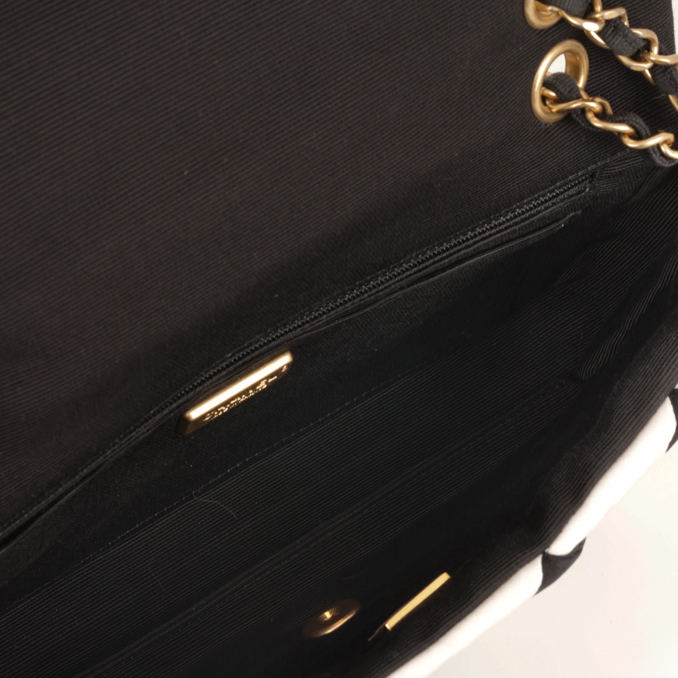 Chanel Metiers D'art Fall 2021 Flap - Black / White Fabric | Gold Hardware