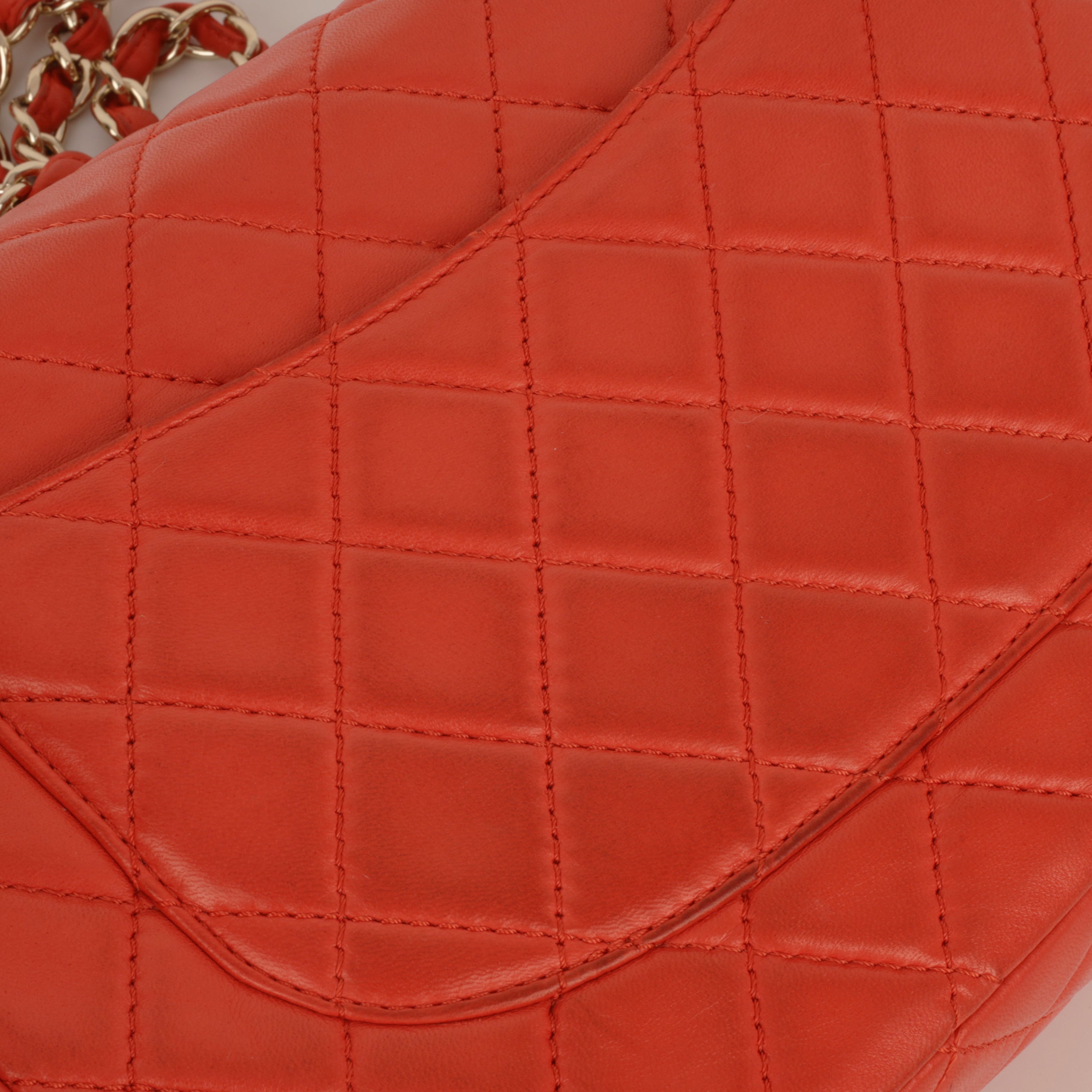 Chanel Classic Jumbo Double Flap - Red Lambskin | Silver Hardware