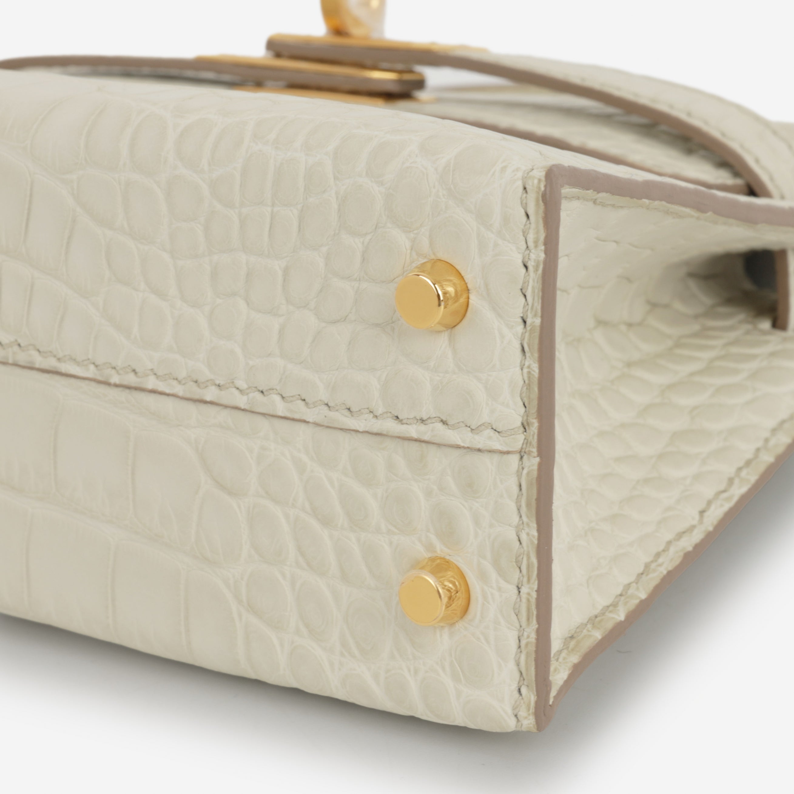 Hermès Mini Kelly - Beton Alligator Mississippiensis | Gold Hardware