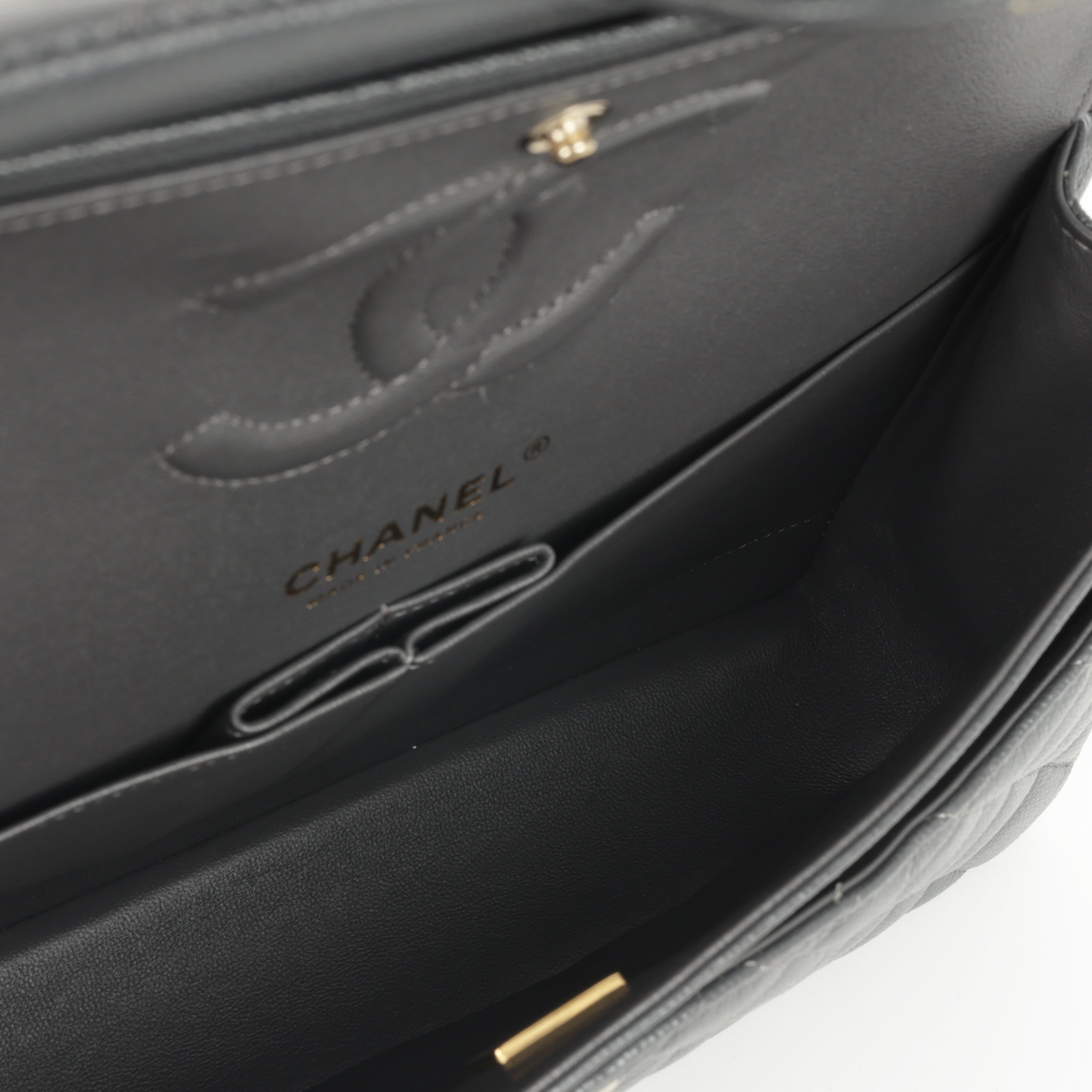 Chanel Medium Classic Flap - Grey Caviar | Champagne Gold Hardware