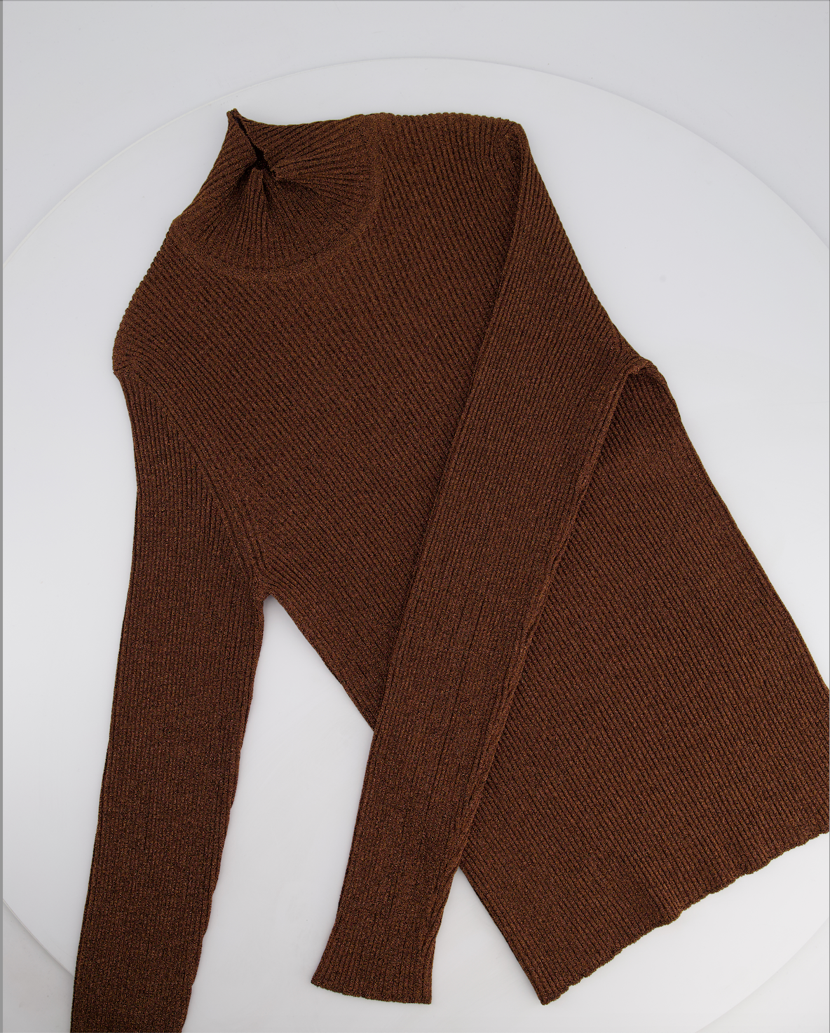 Hermès Bronze Metallic Knitted Longsleeve Jumper Size FR 34 (UK 6)