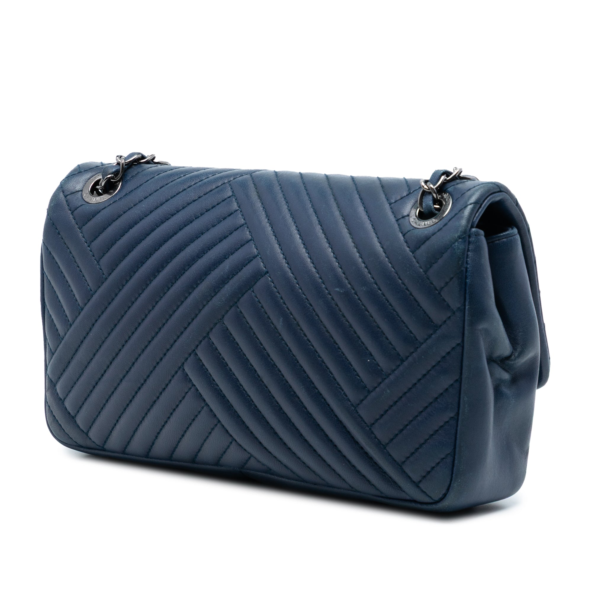 CC Crossing Flap Bag Chevron Lambskin Medium