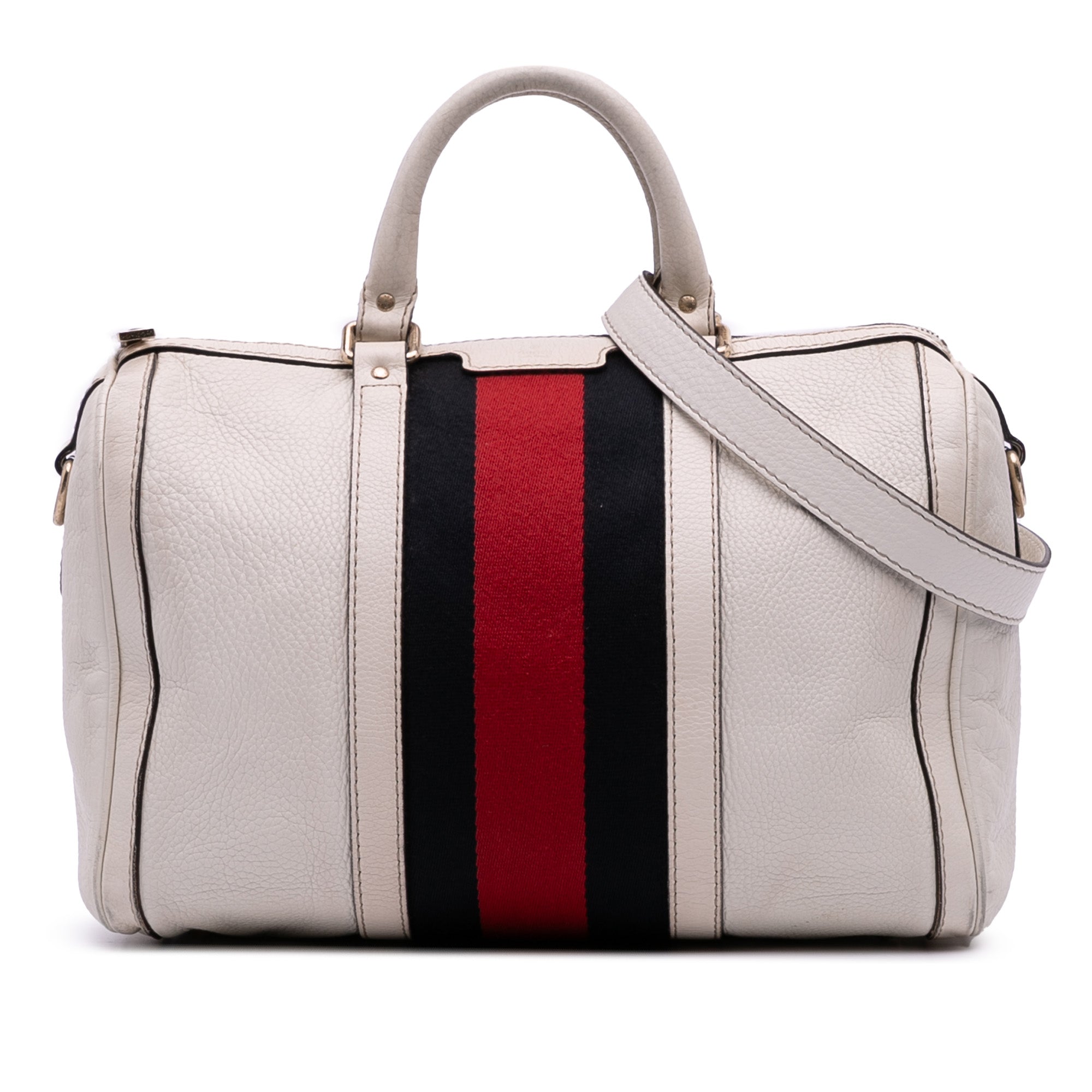 Vintage Web Boston Bag Leather Medium