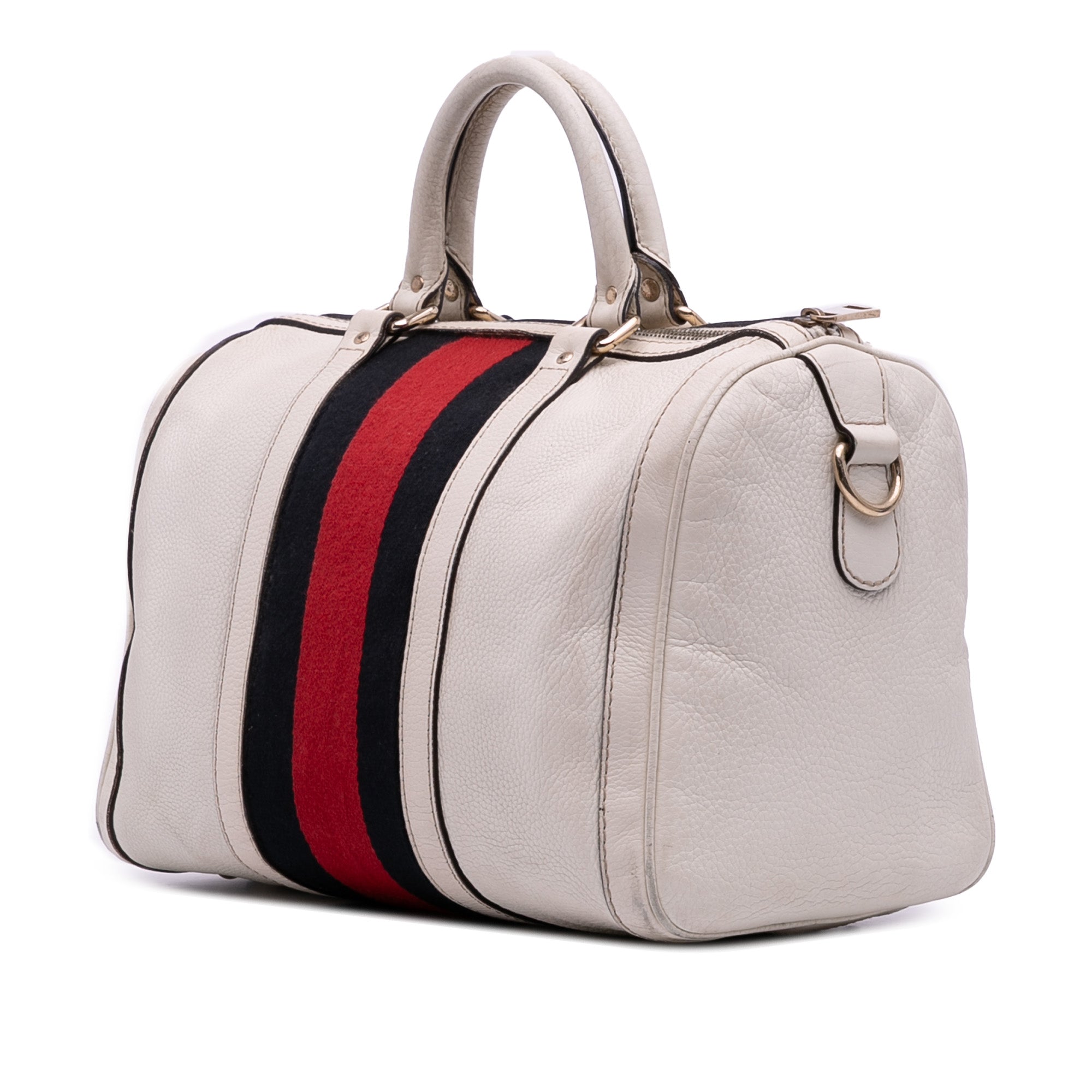 Vintage Web Boston Bag Leather Medium