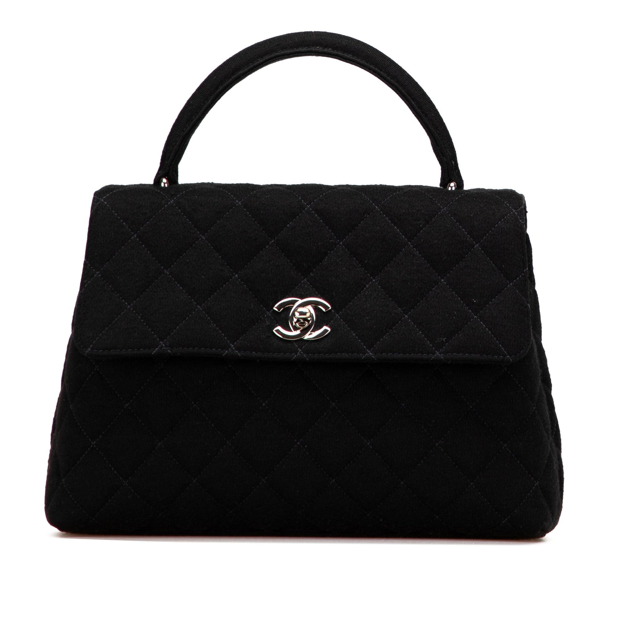Vintage Classic Top Handle Flap Bag Quilted Caviar Medium