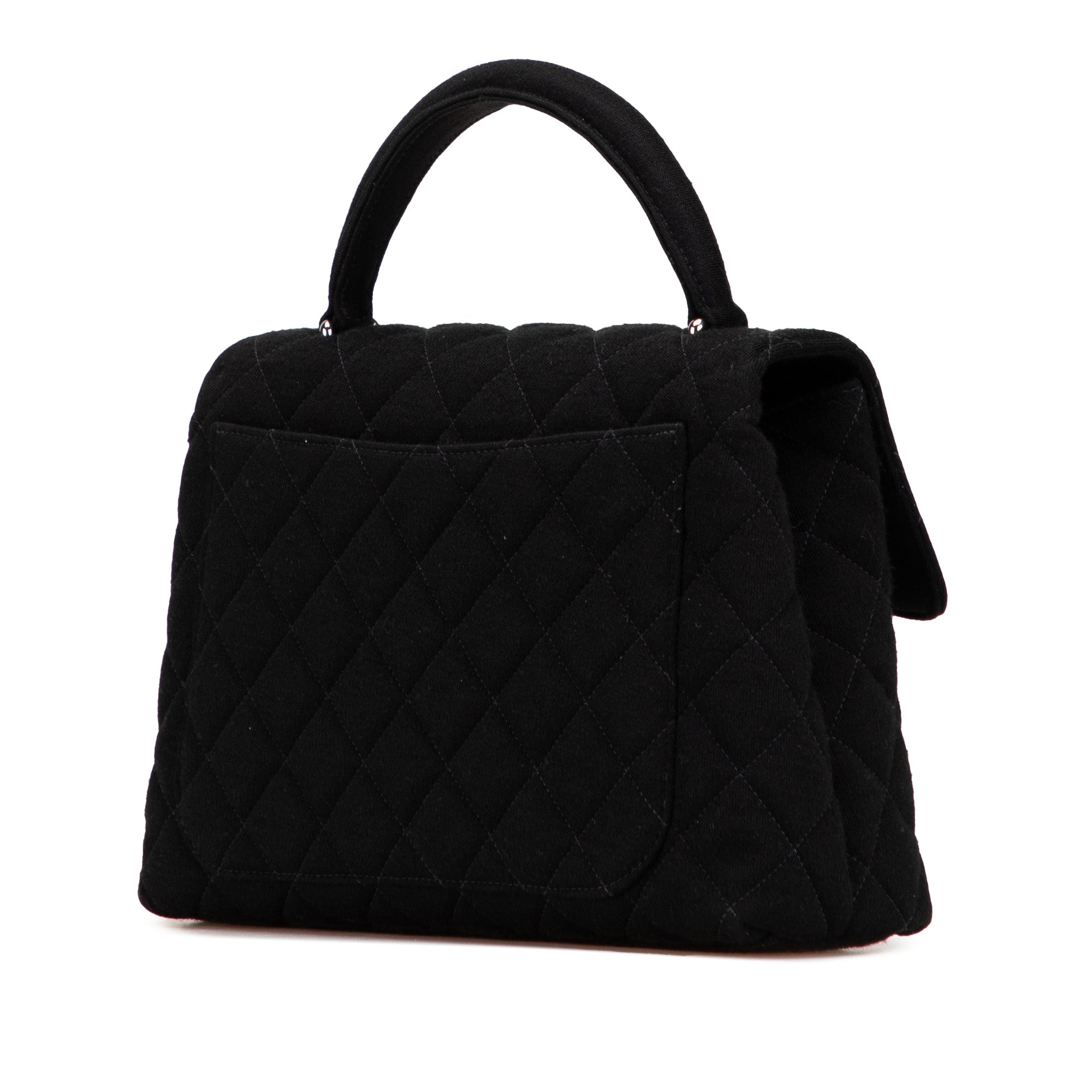 Vintage Classic Top Handle Flap Bag Quilted Caviar Medium