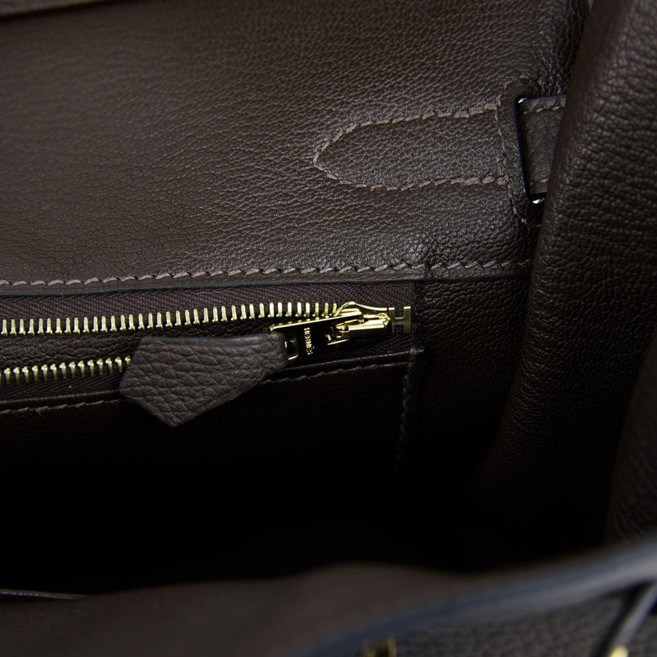 Hermes Birkin 30 Ebene Togo Gold Hardware
