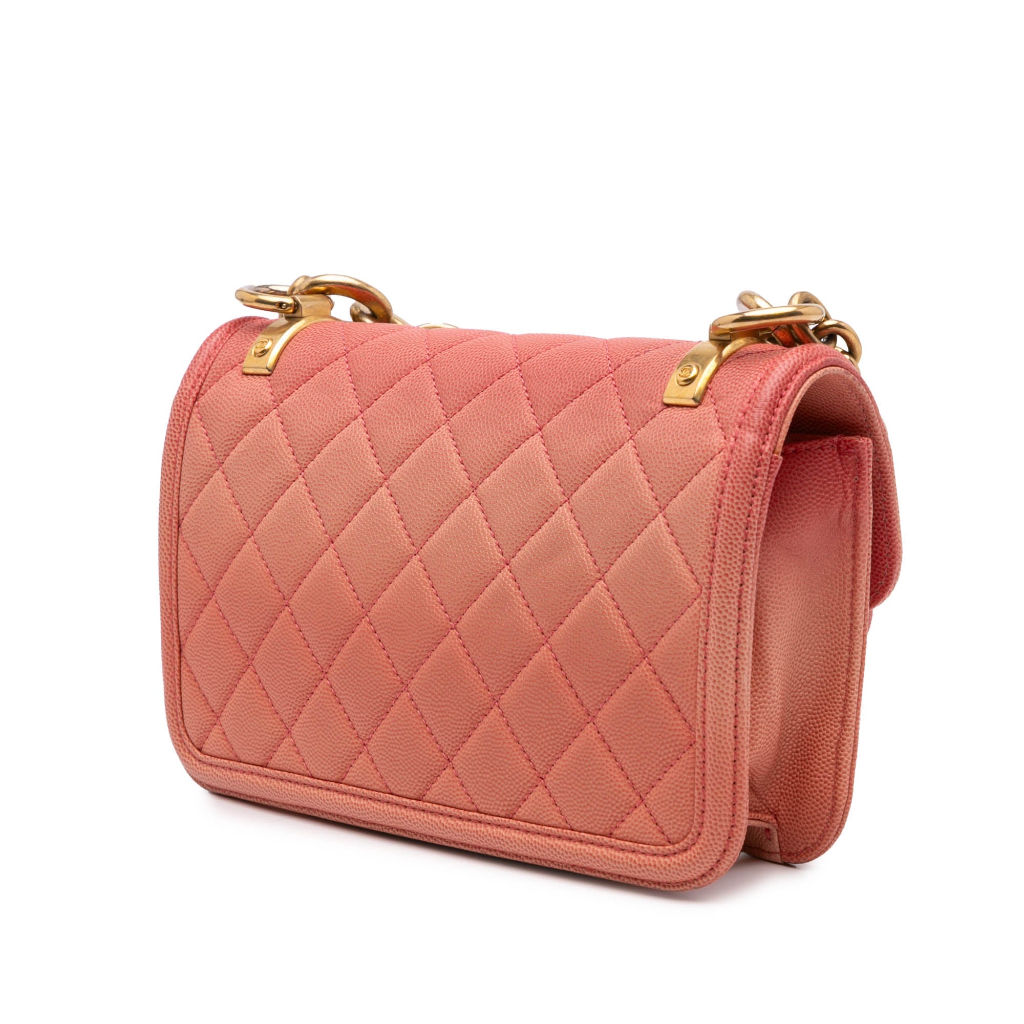 Sunset On The Sea Flap Bag Quilted Caviar Small