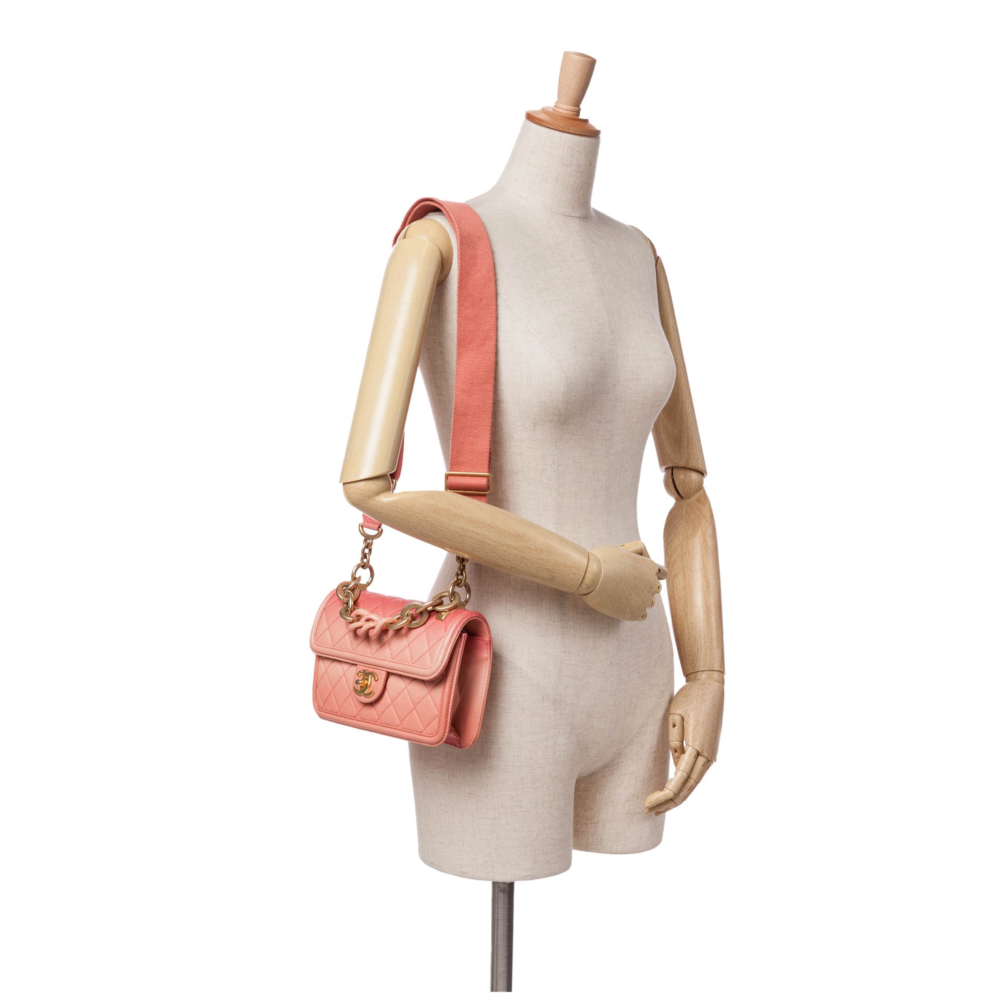 Sunset On The Sea Flap Bag Quilted Caviar Small