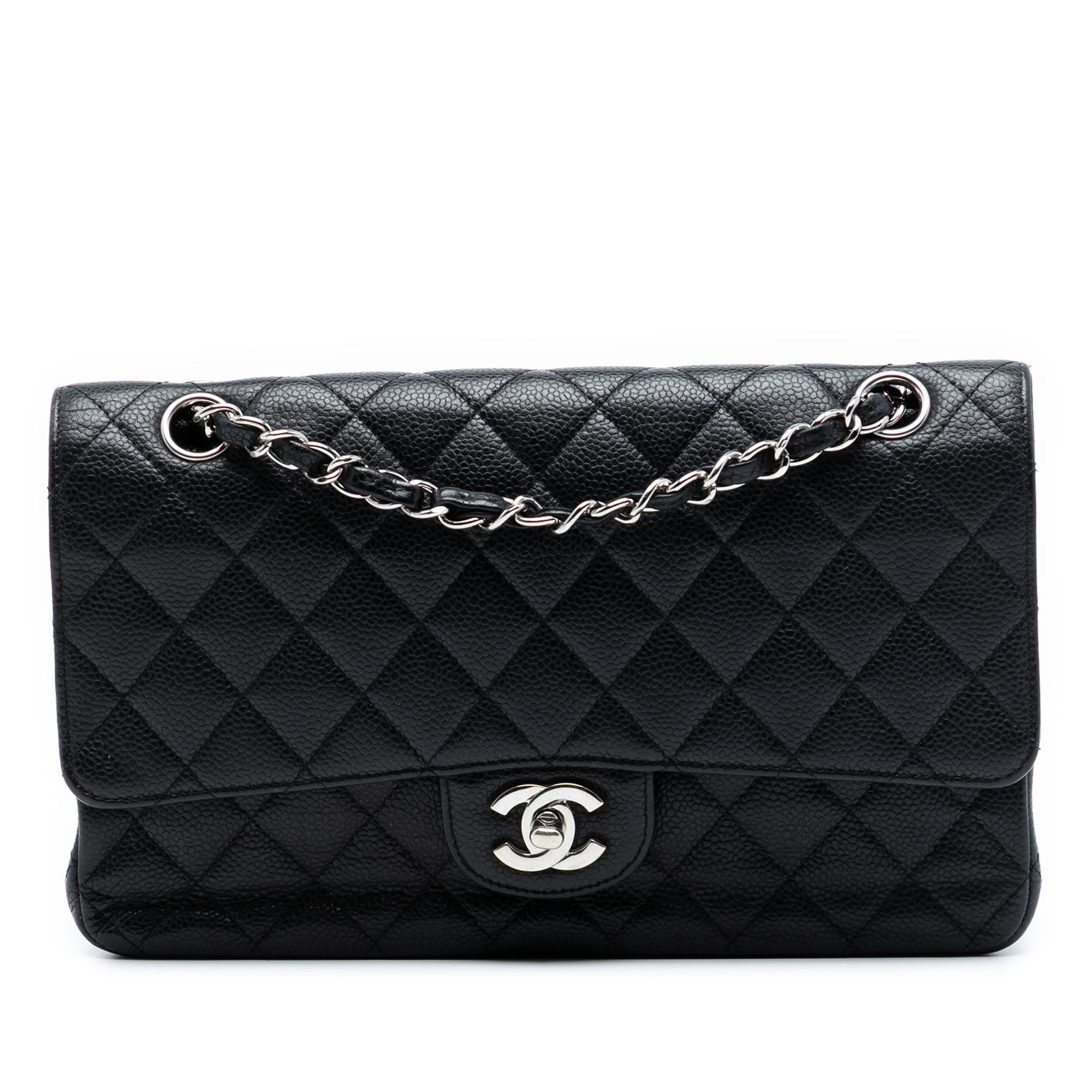 Classic Double Flap Bag Quilted Caviar Medium