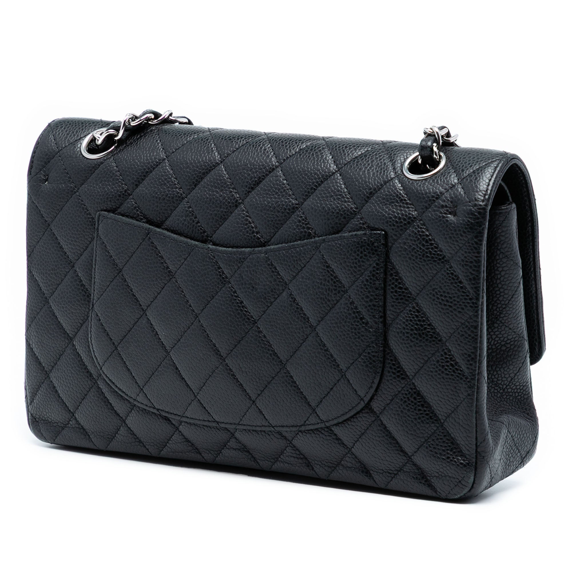 Classic Double Flap Bag Quilted Caviar Medium