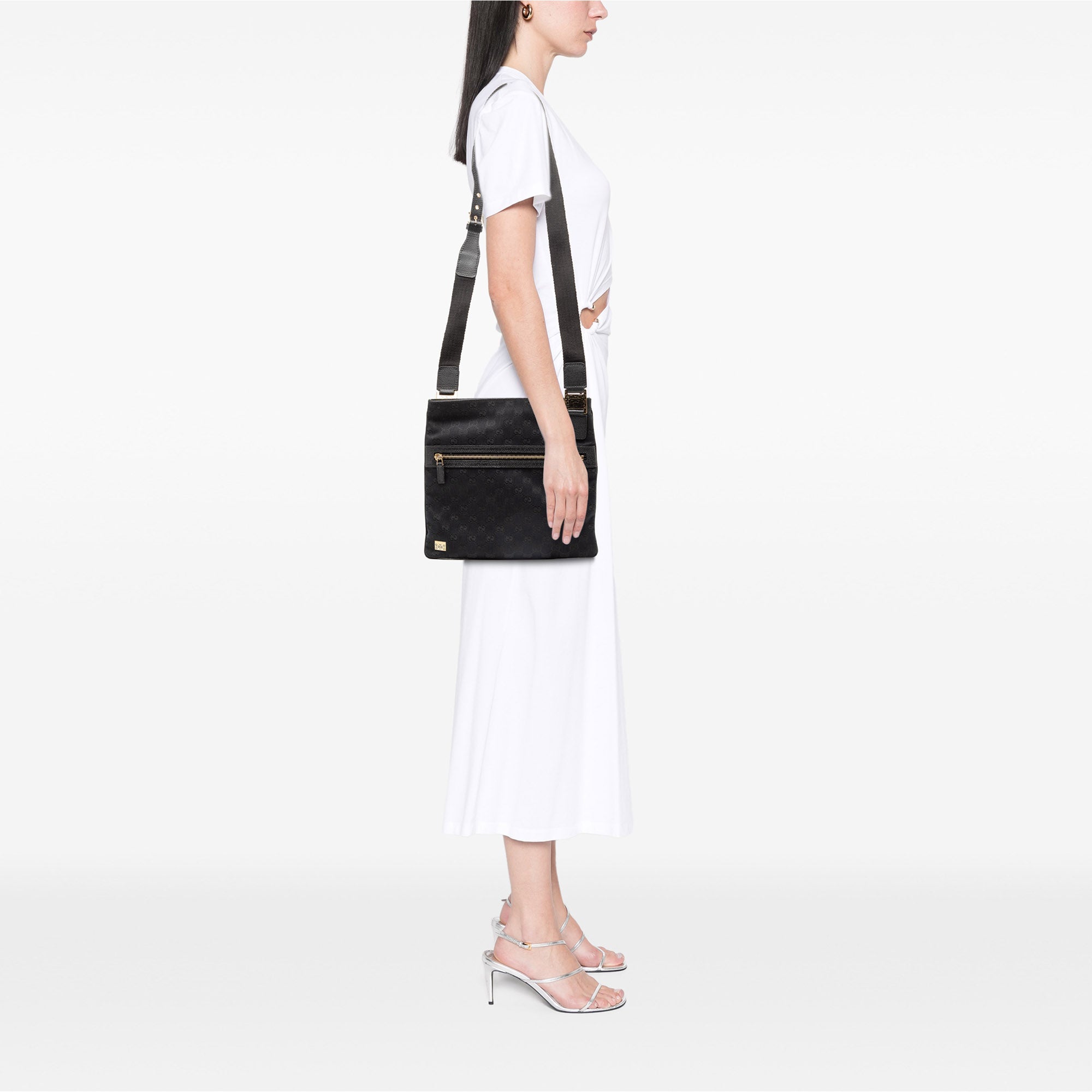 Flat Messenger Bag GG Canvas Medium