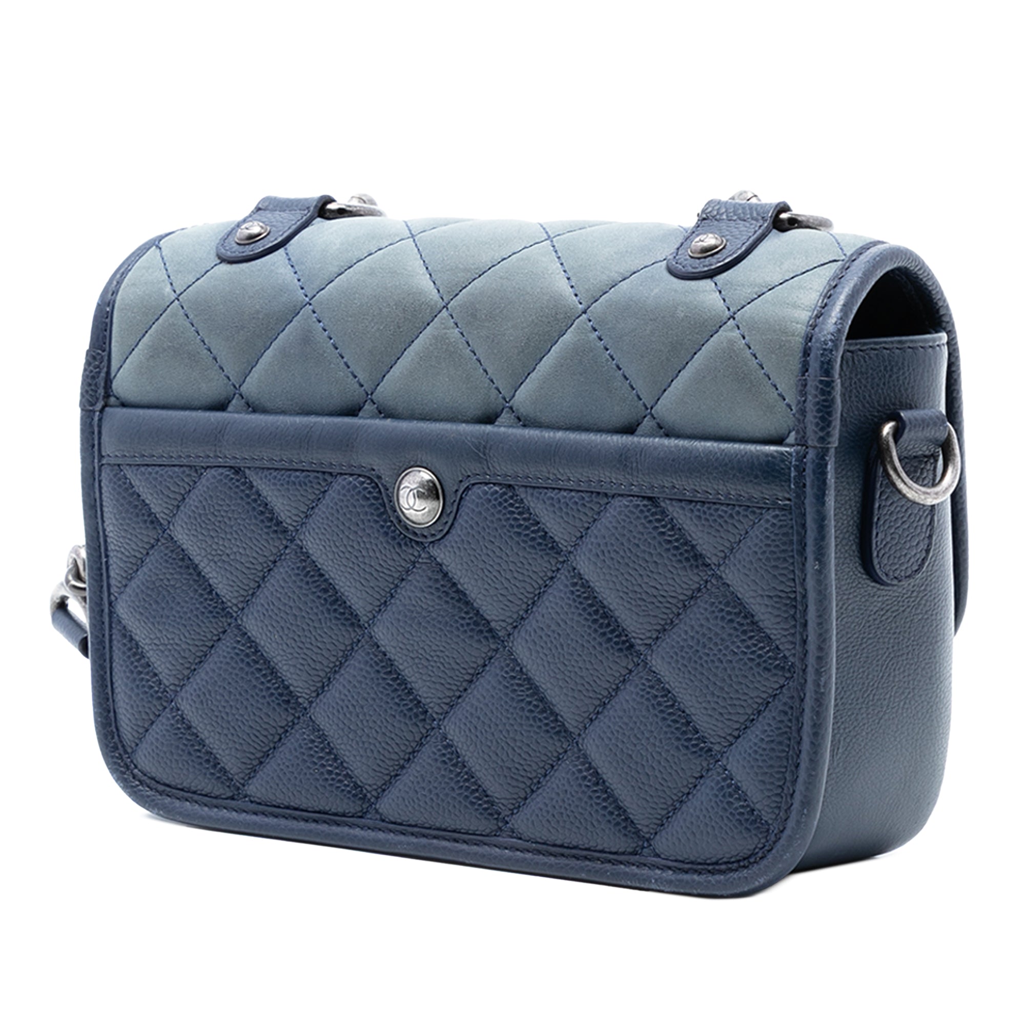 Daily Carry Messenger Bag Quilted Iridescent Calfskin and Caviar Medium