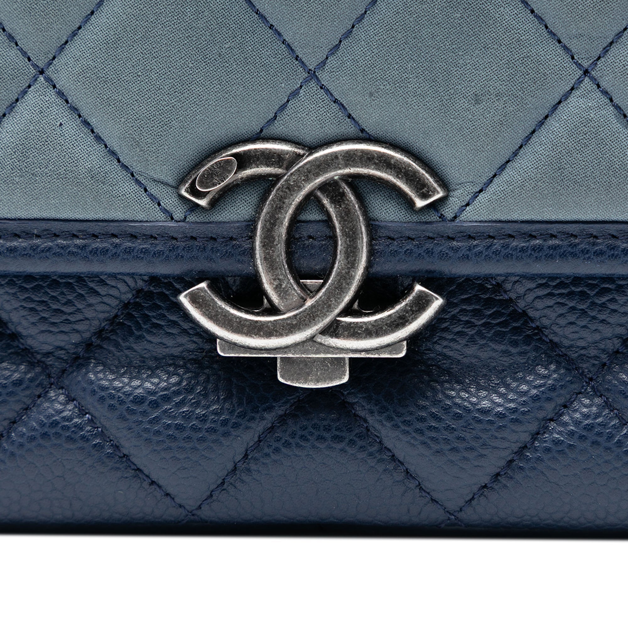 Daily Carry Messenger Bag Quilted Iridescent Calfskin and Caviar Medium