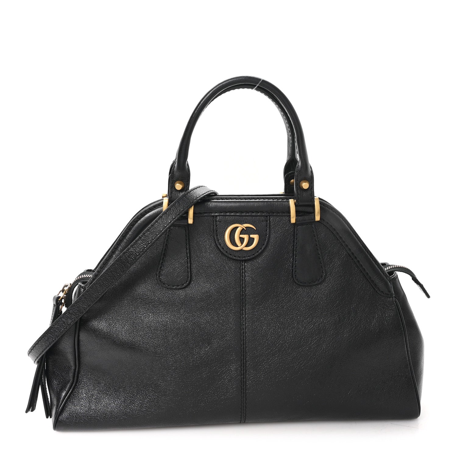 Calfskin Medium Re(Belle) Top Handle Bag Black