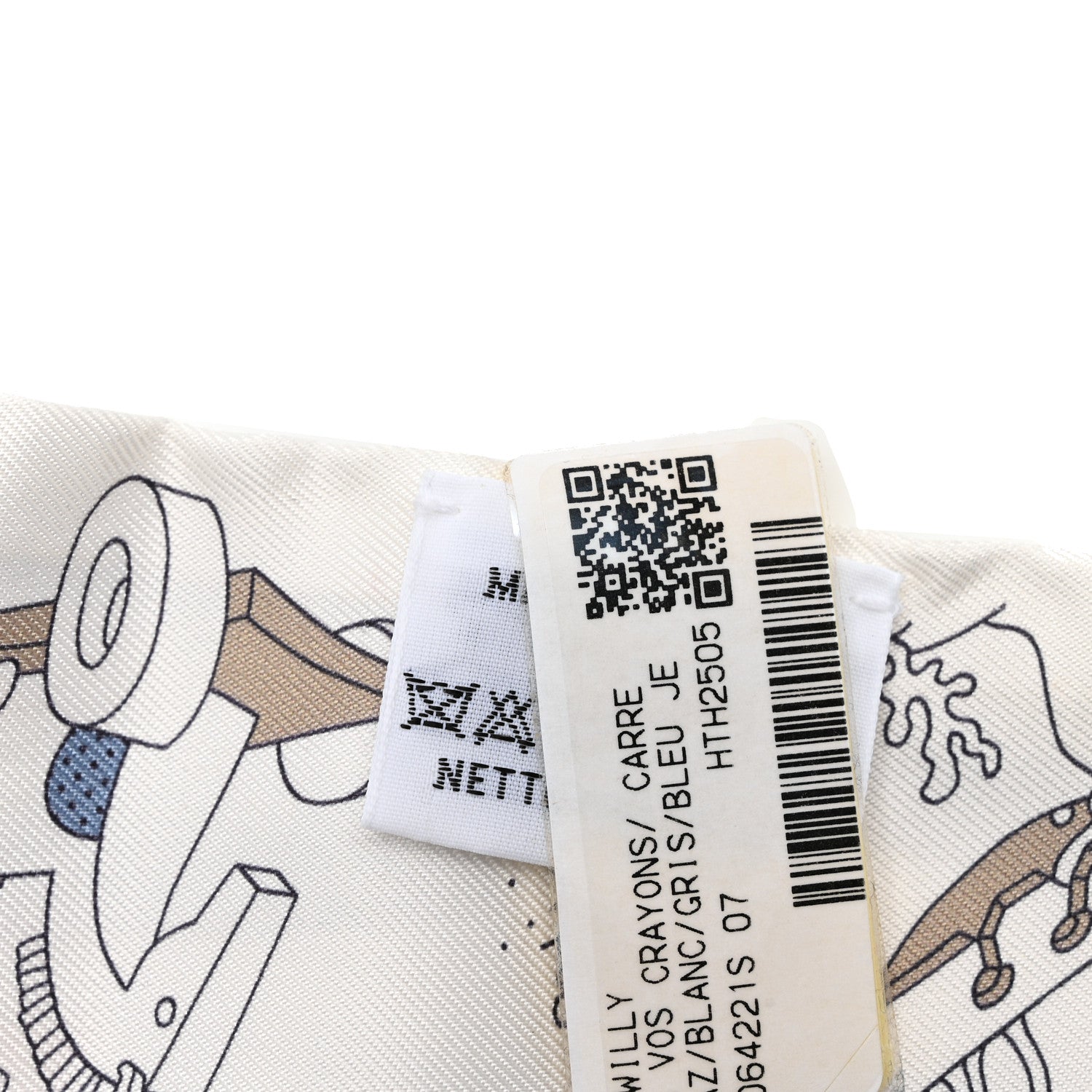 Silk A Vos Crayons Twilly White Gris Bleu Jean