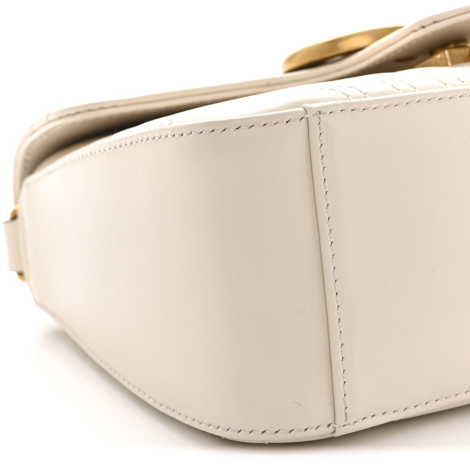 Calfskin Matelasse Mini GG Marmont Top Handle Shoulder Bag White