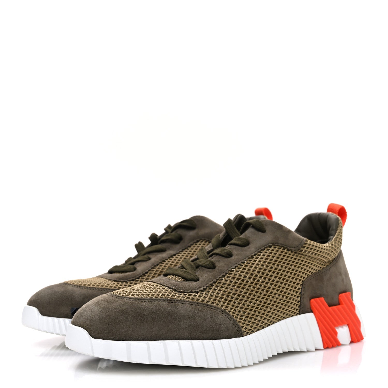 Air Mesh Suede Goatskin Mens Bouncing Sneakers 42 Vert Toundra