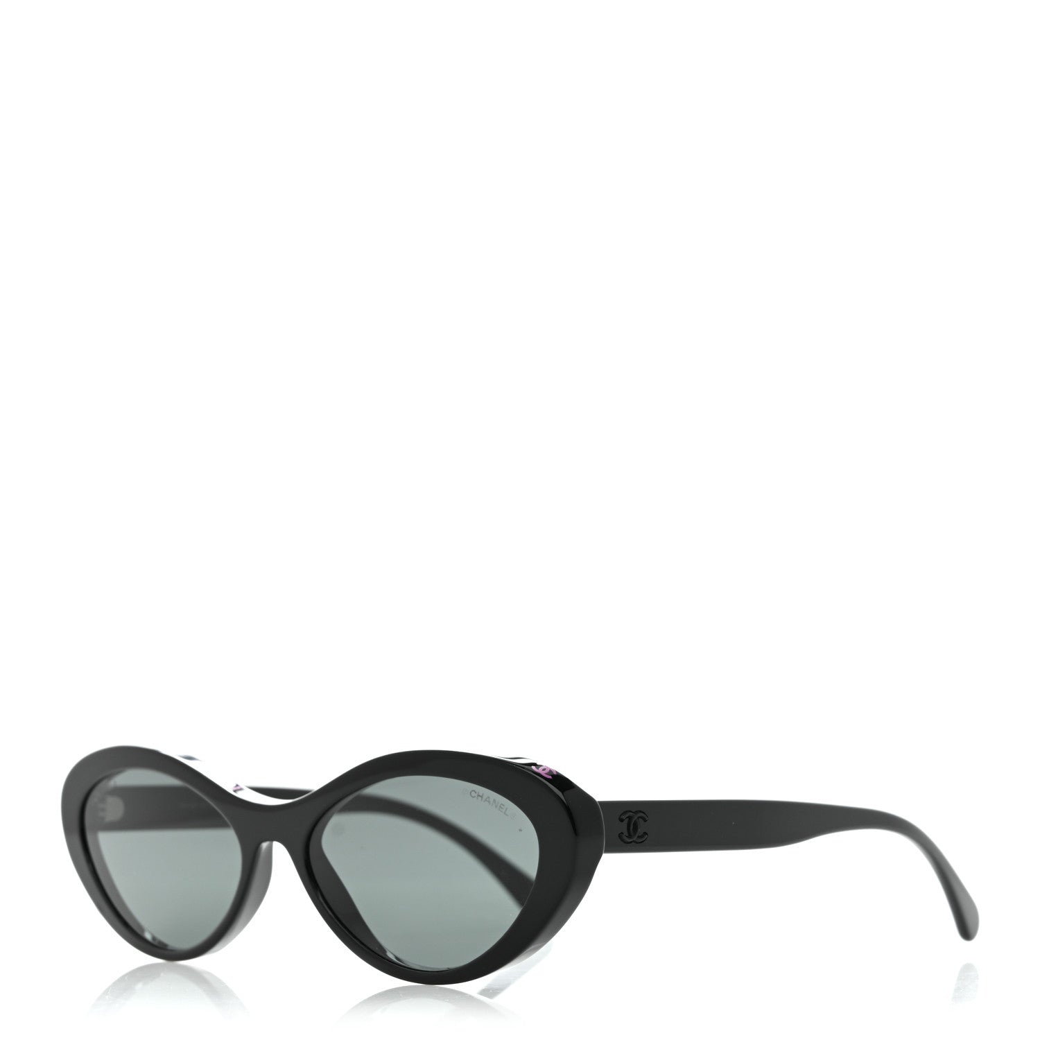 Acetate Oval Sunglasses 5416 Black Pink