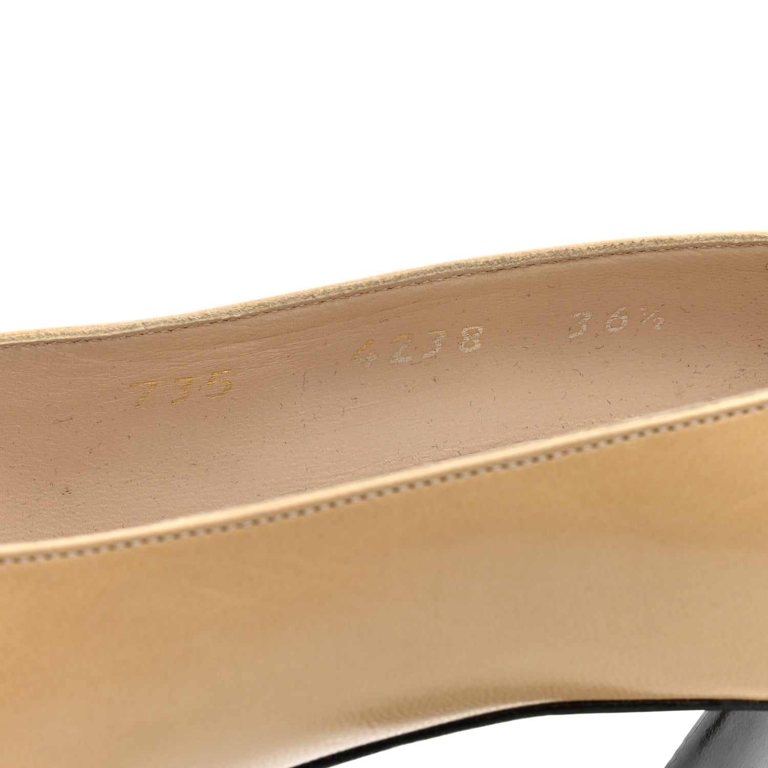Lambskin Cap Toe CC Pumps 36.5 Beige Black